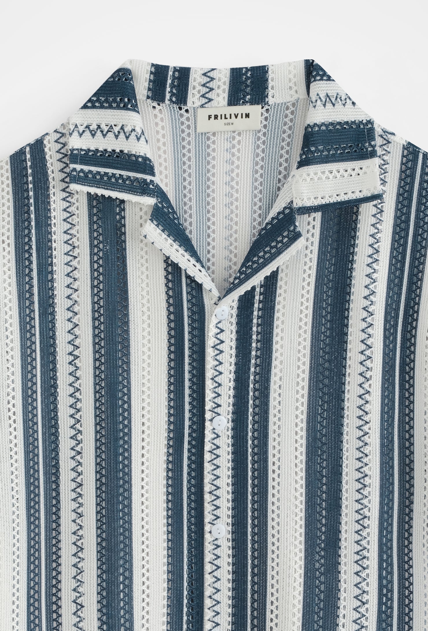 Chemise rayée col cubain