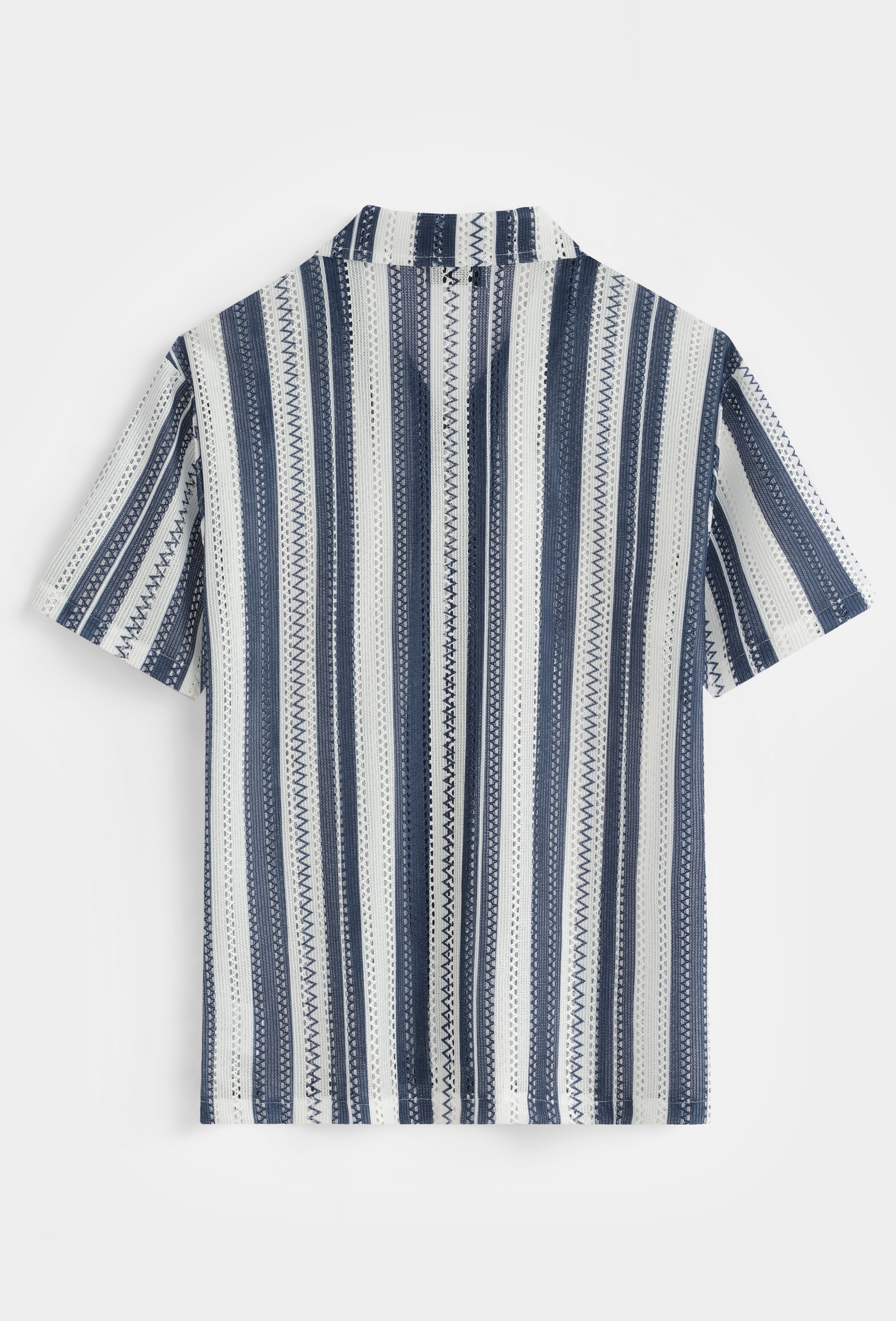 Chemise rayée col cubain