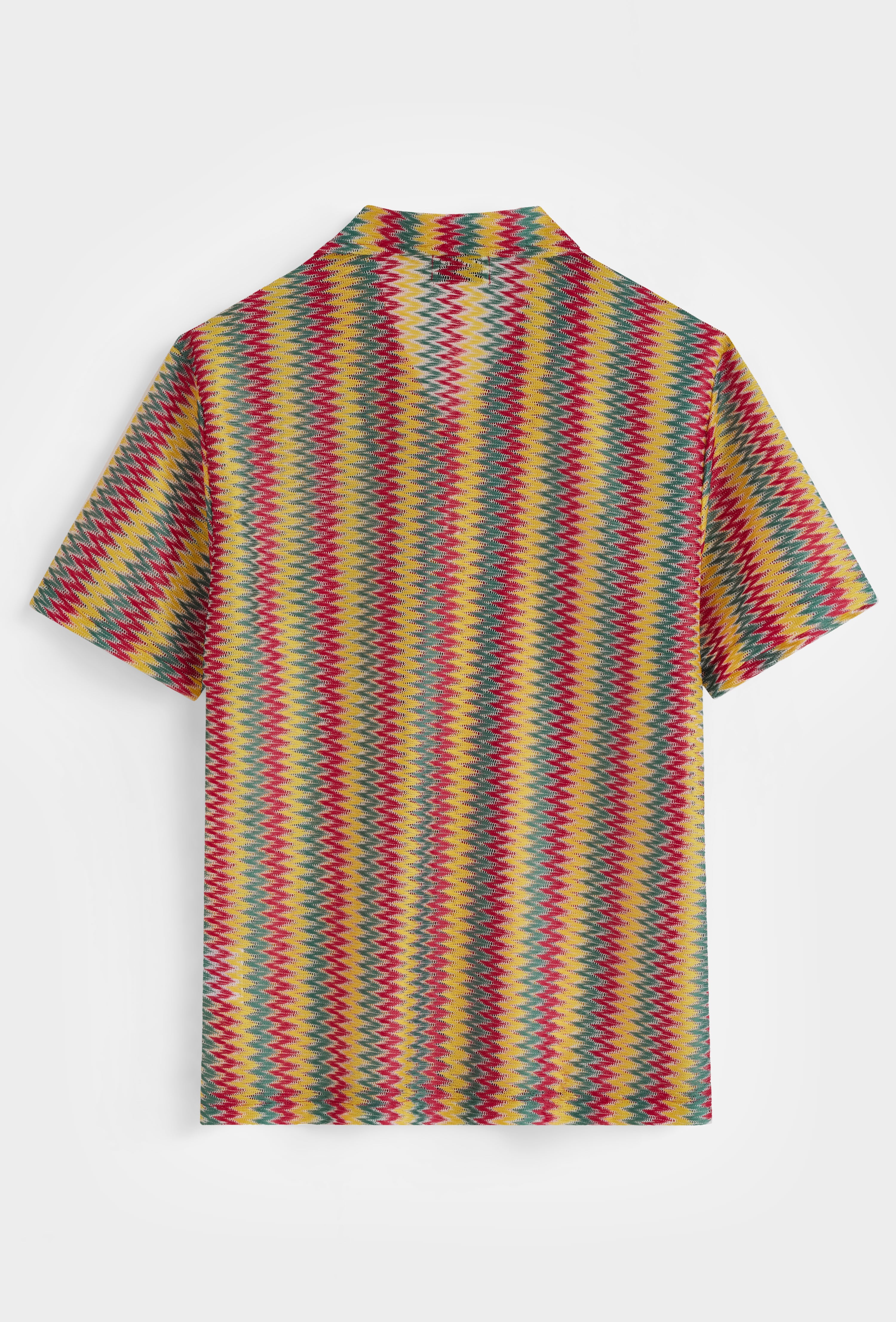 Chemise col cubain motif zigzag