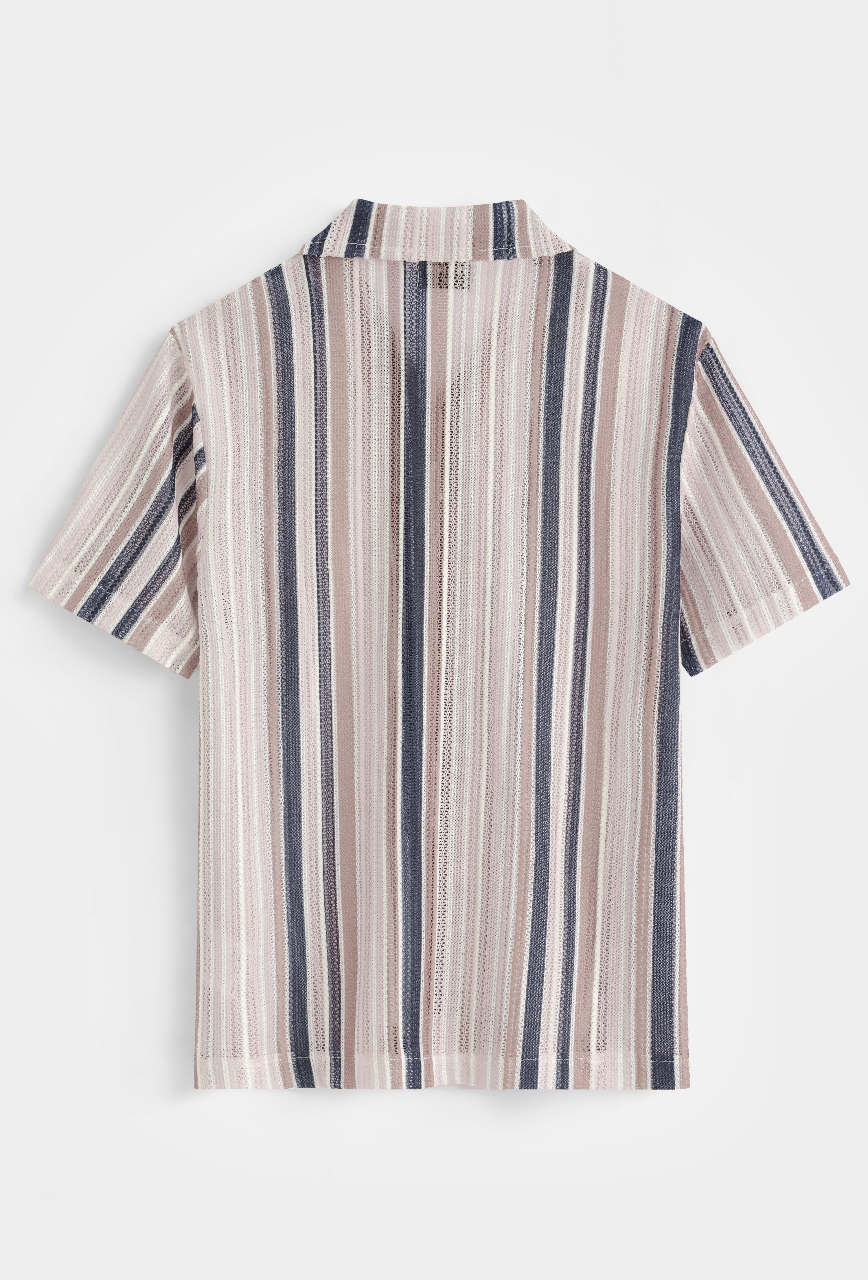 Chemise rayée col cubain