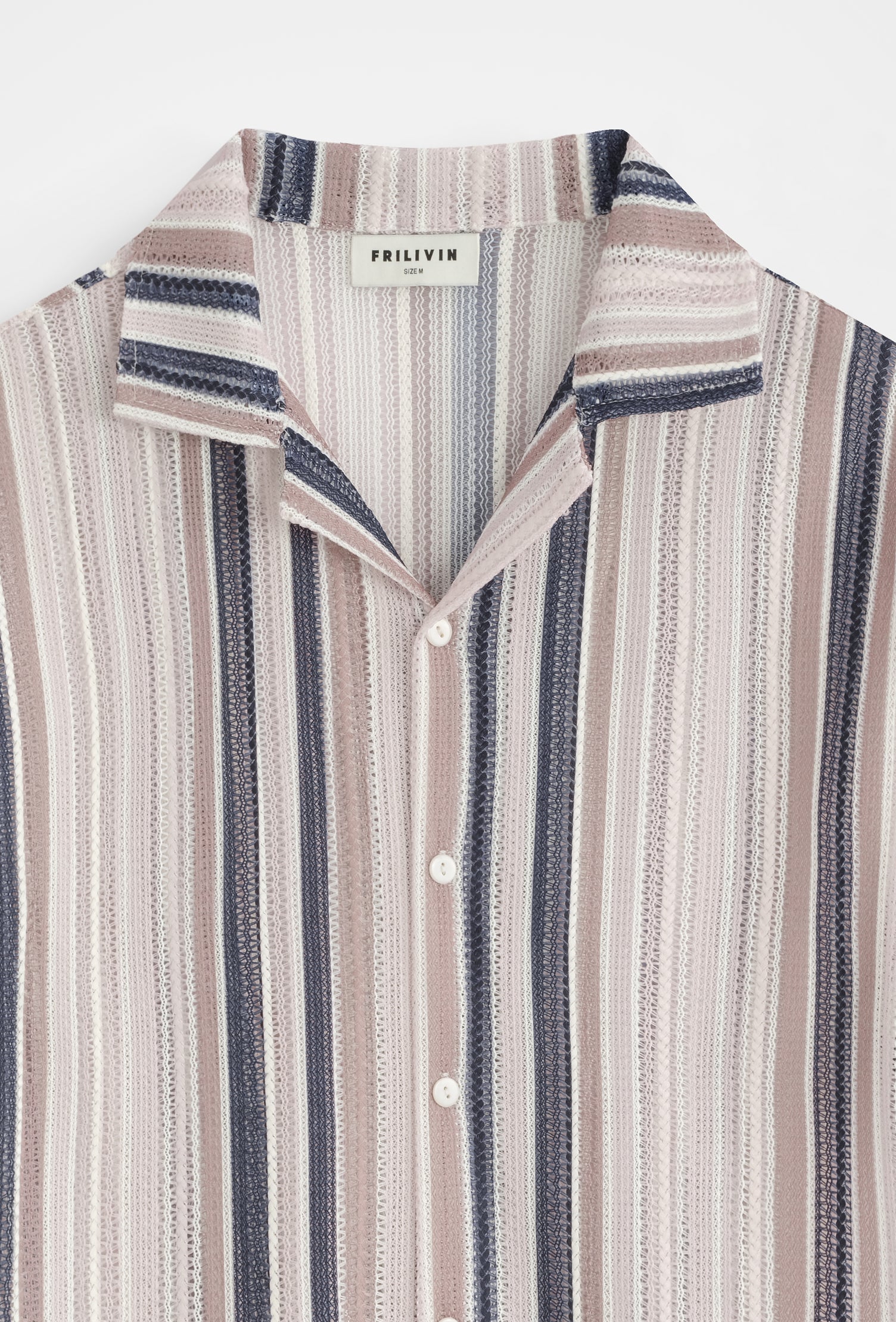 Chemise rayée col cubain