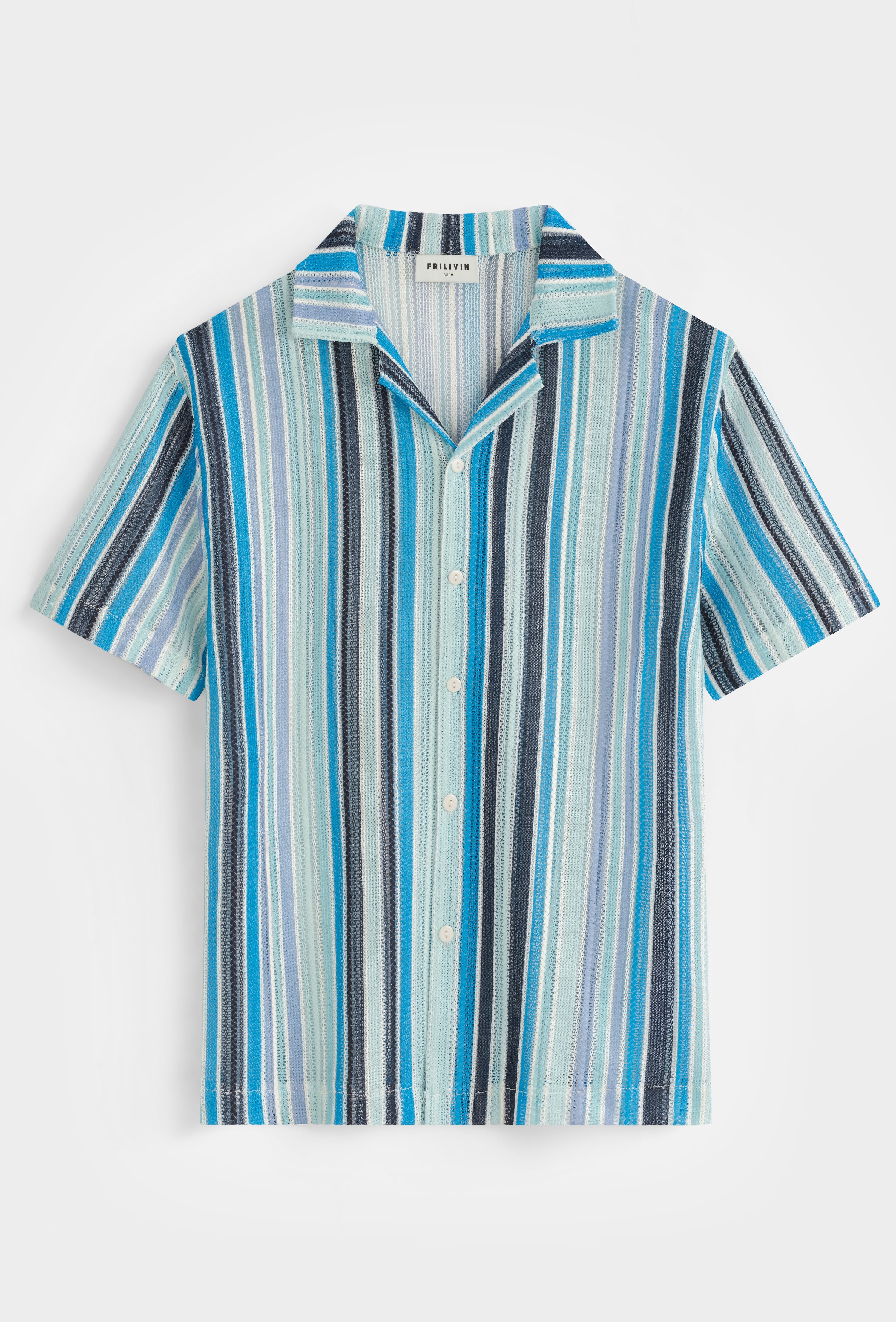 Chemise rayée col cubain