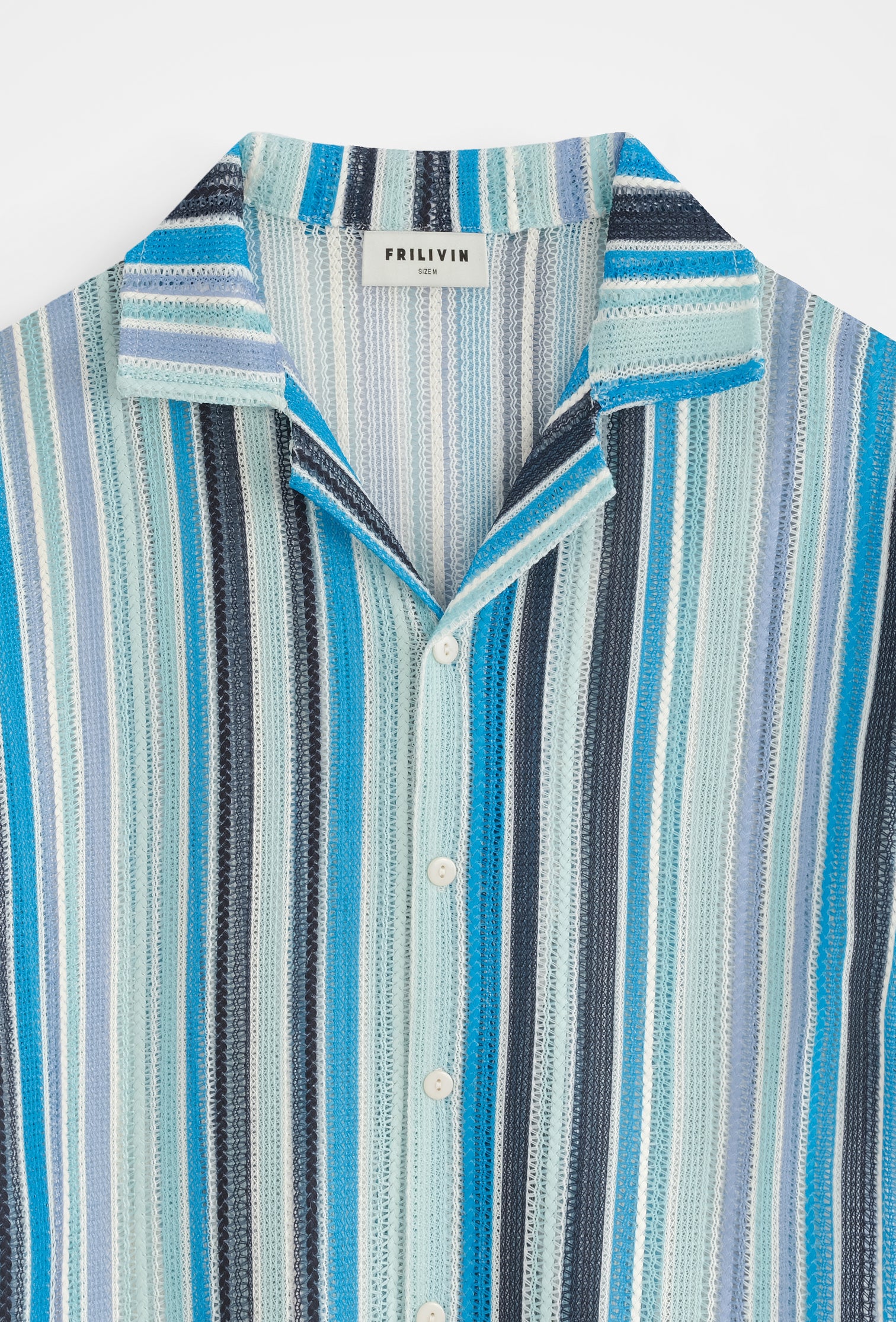 Chemise rayée col cubain