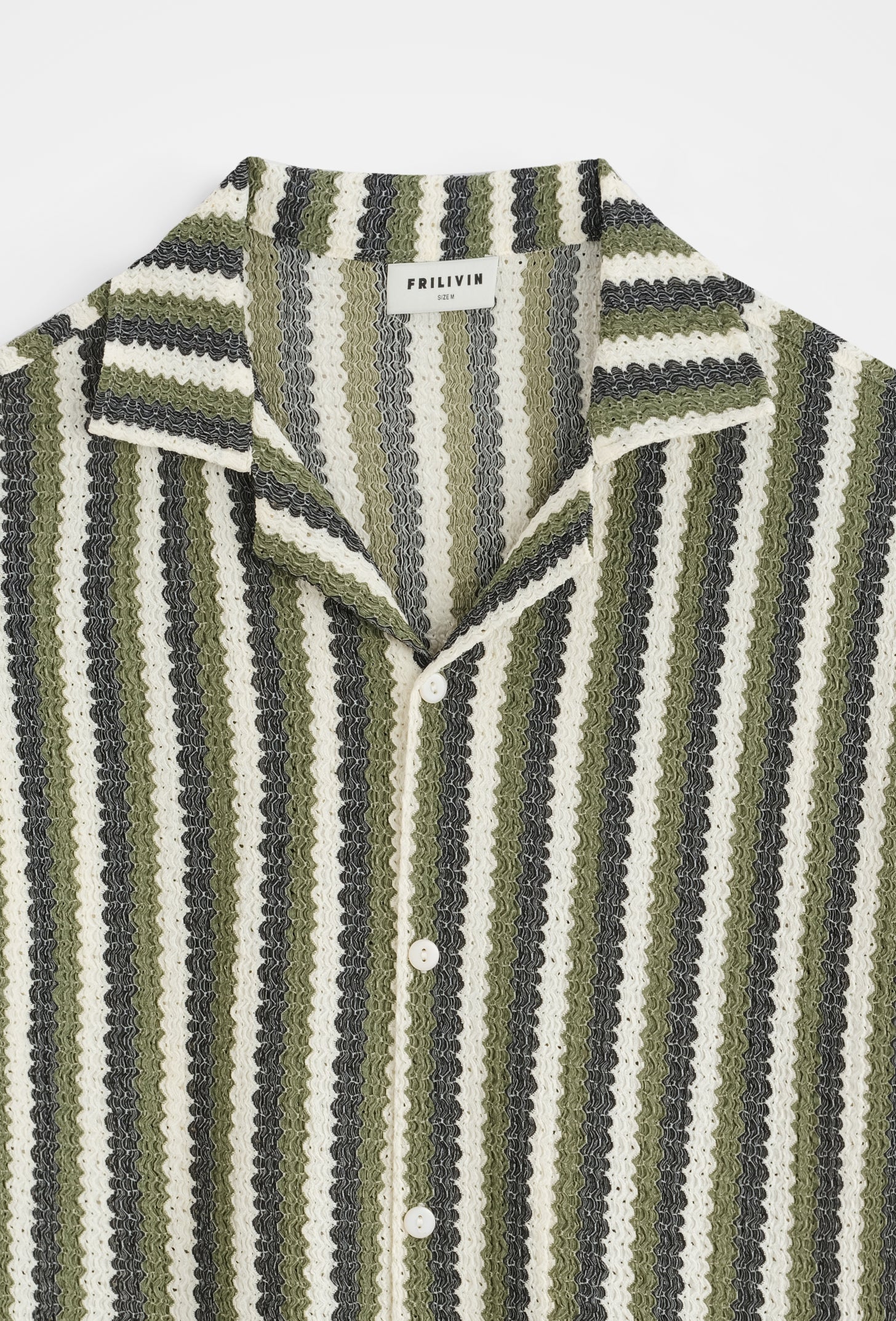Chemise rayée col cubain