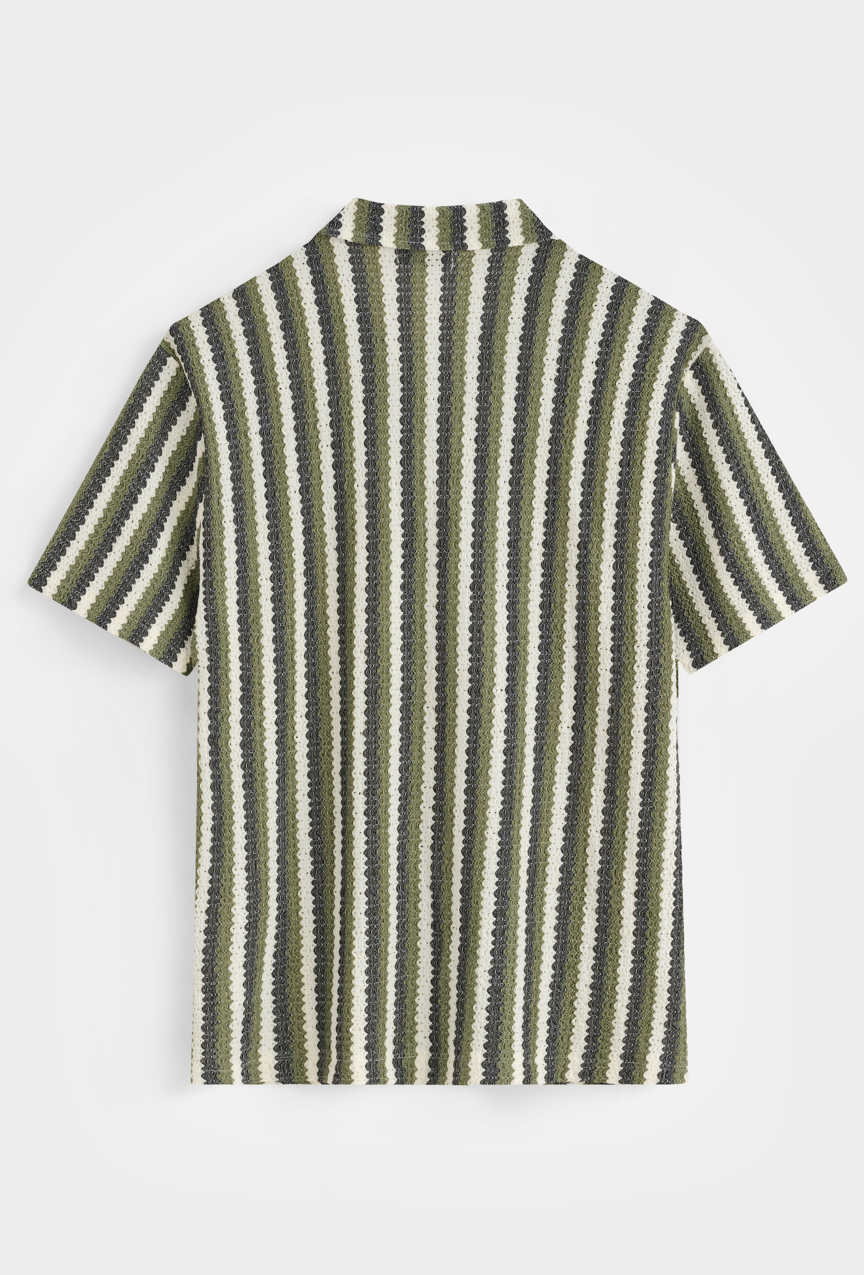 Chemise rayée col cubain