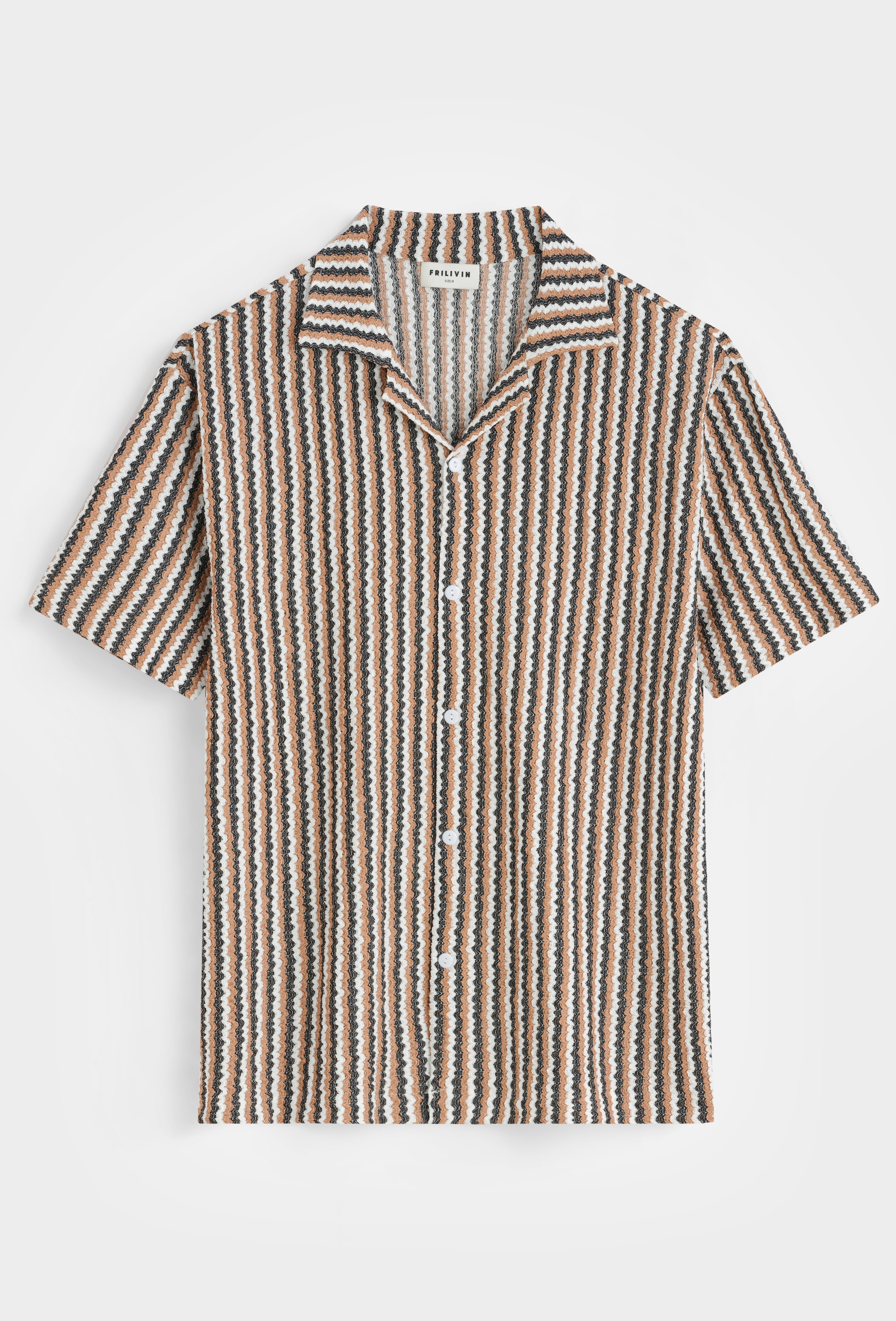 Chemise rayée col cubain