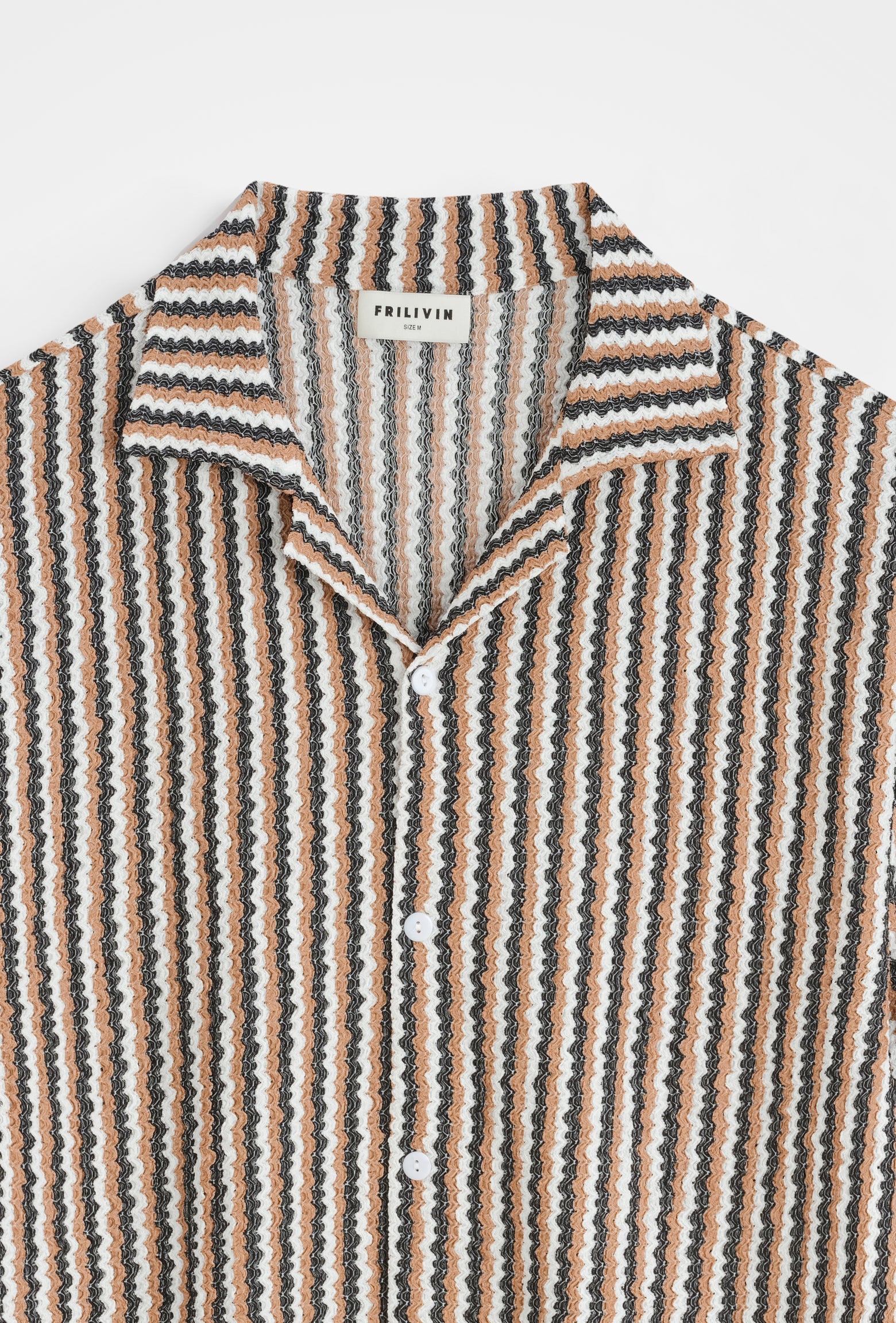 Chemise rayée col cubain