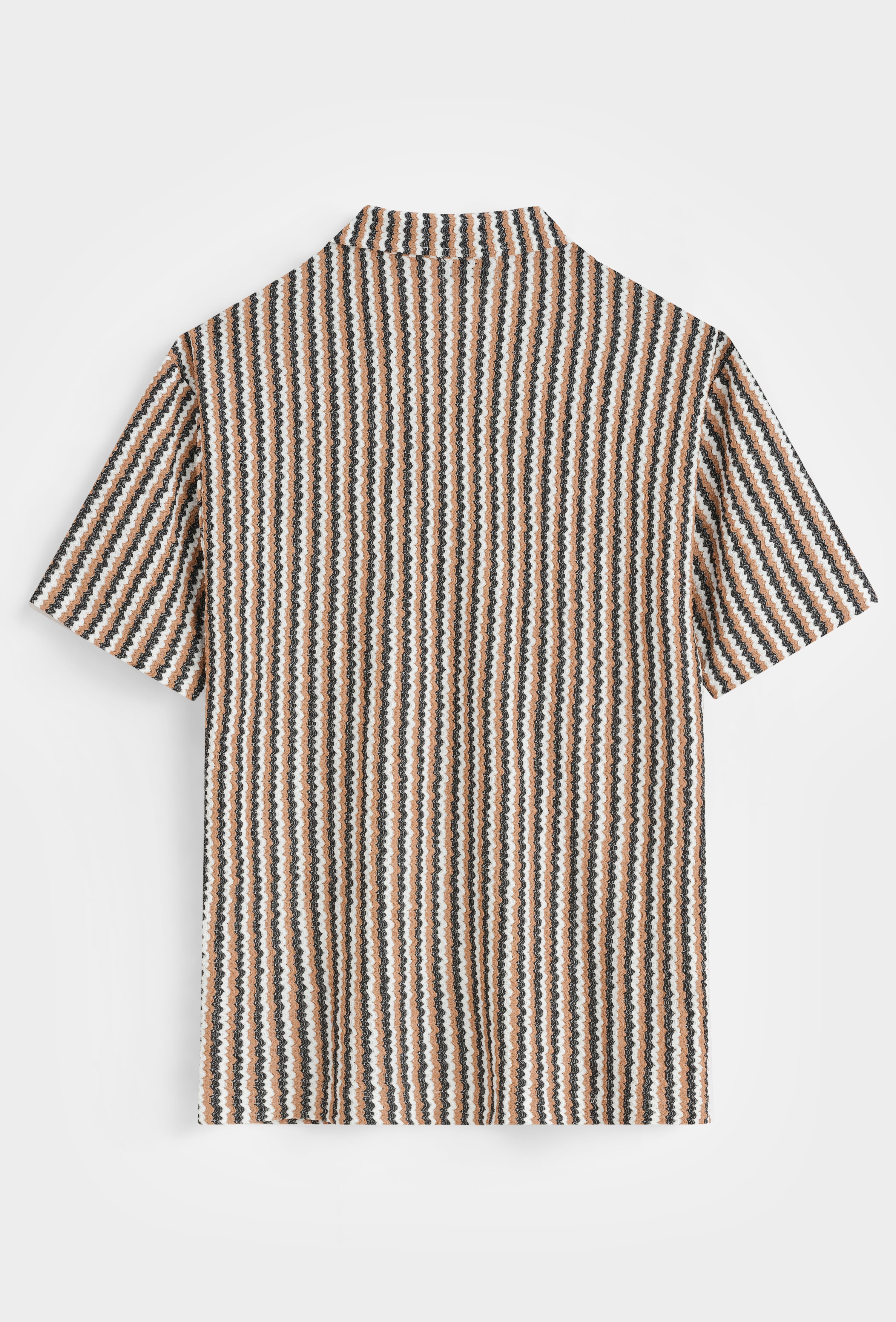 Chemise rayée col cubain
