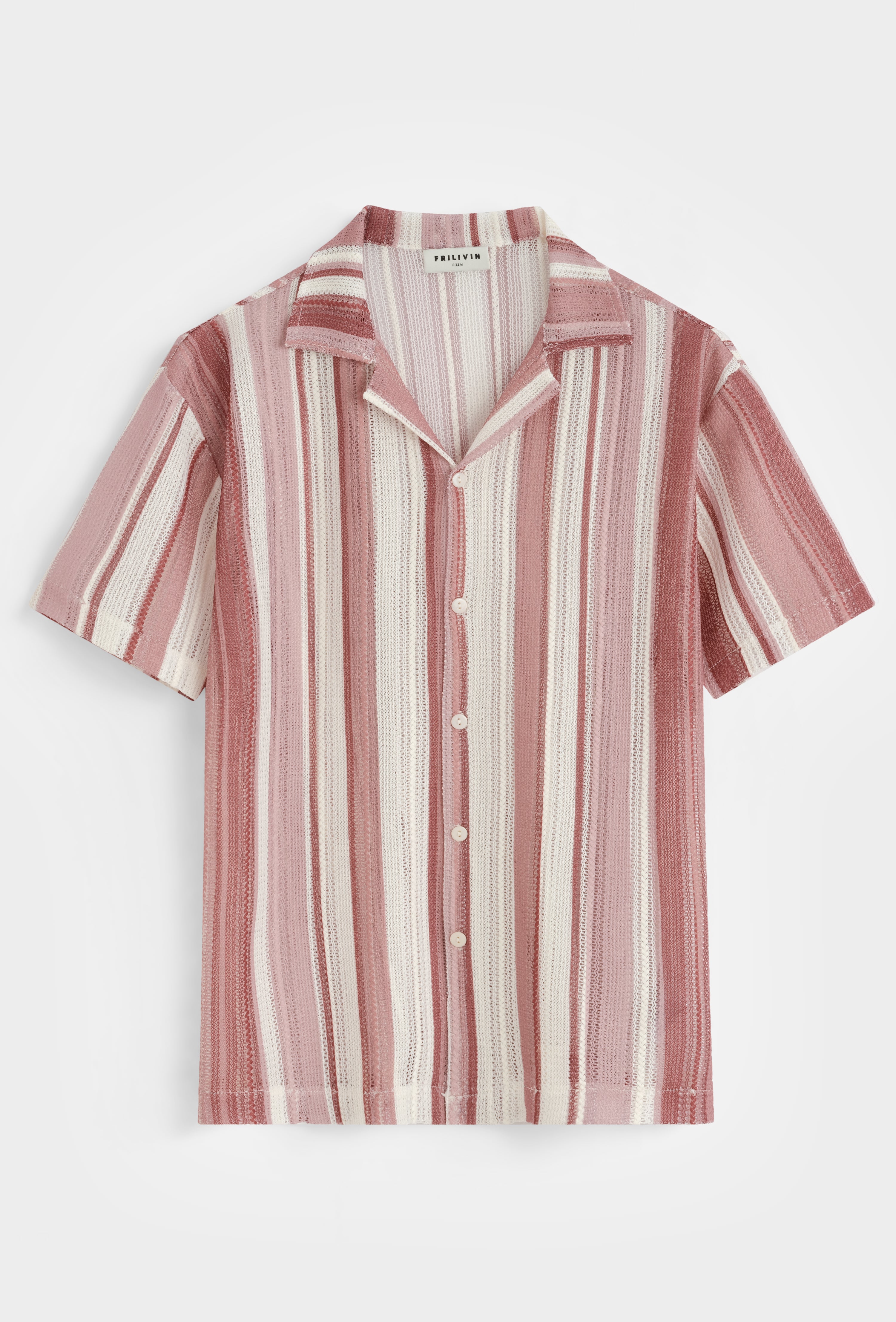 Chemise col camp rayures