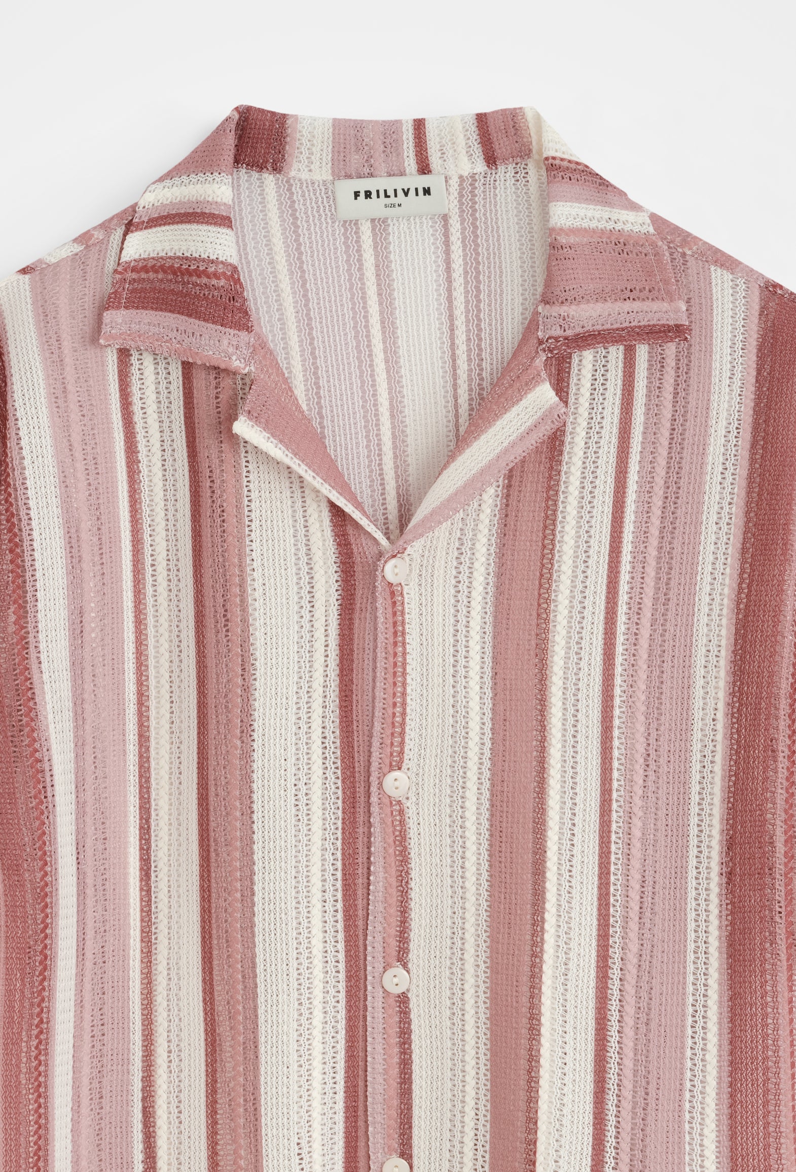 Chemise col camp rayures