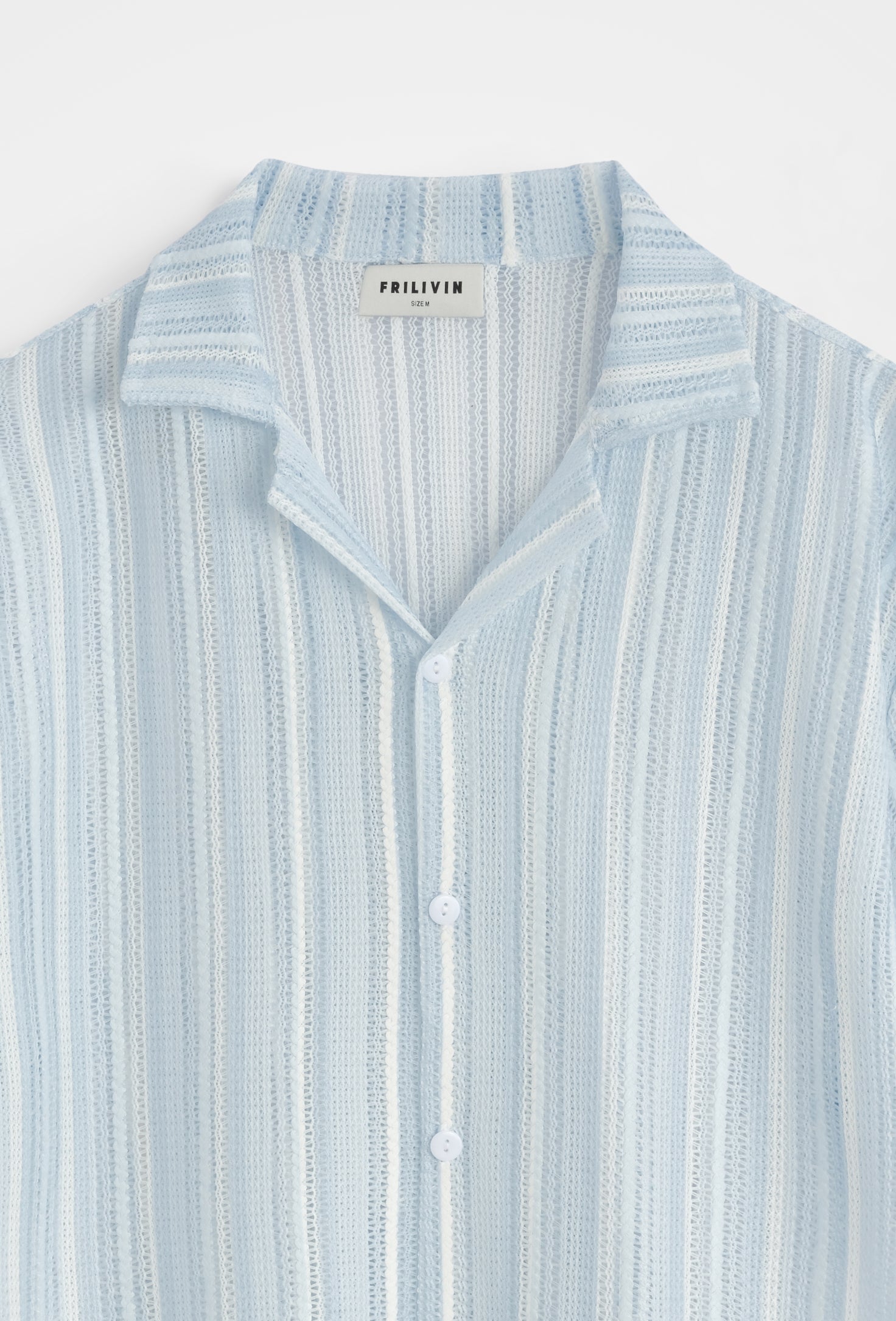 Chemise col camp rayures
