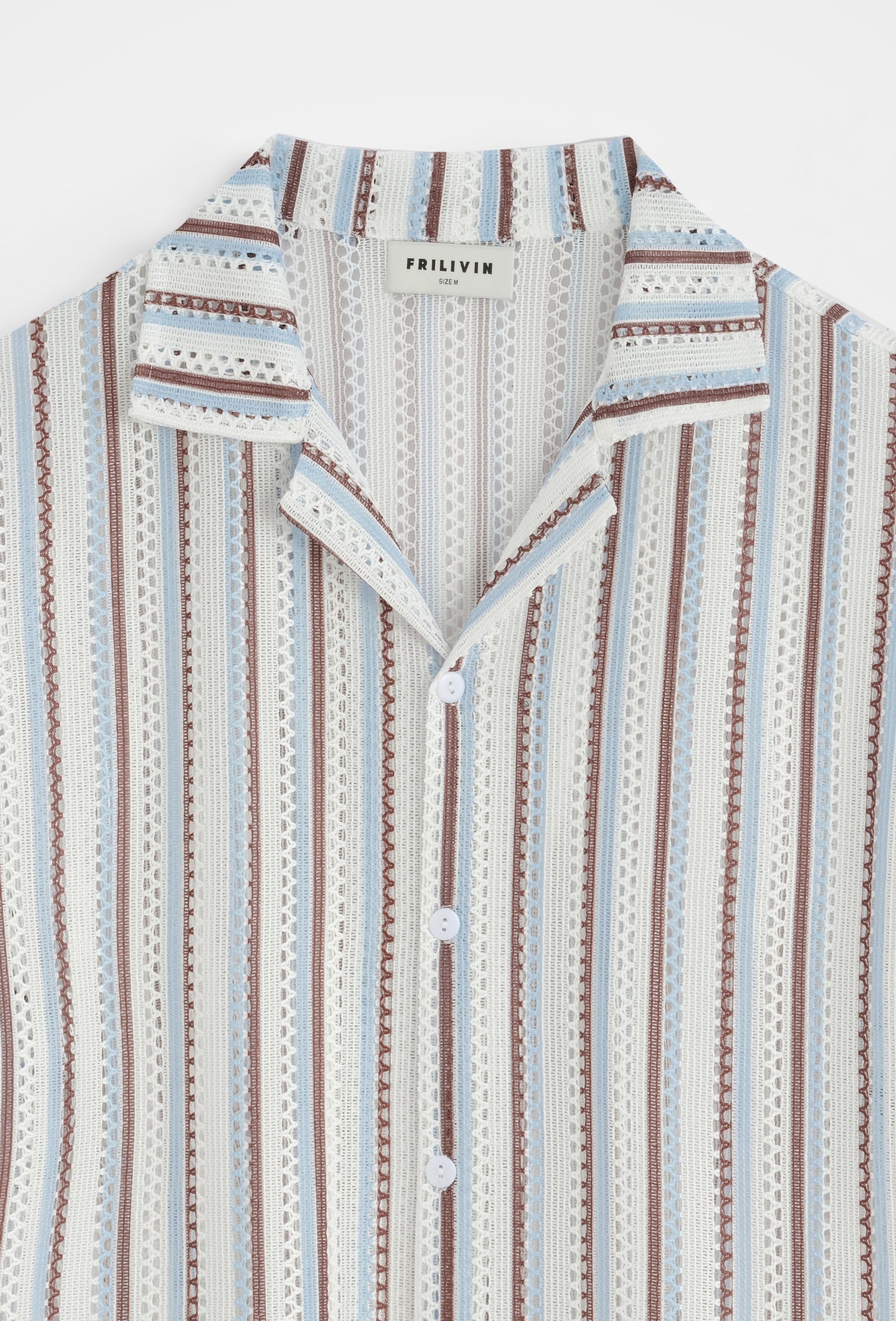 Chemise rayée col cubain