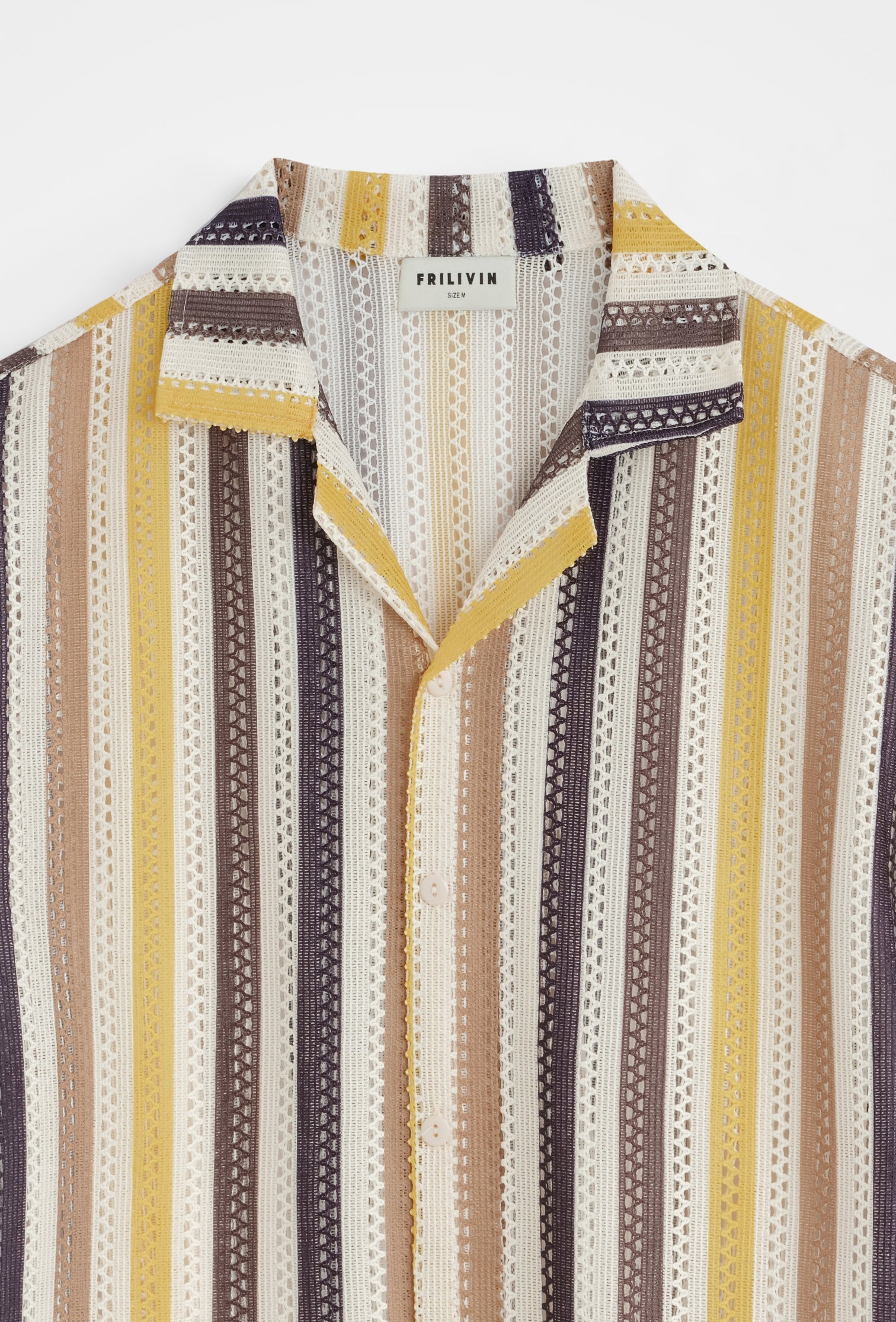 Chemise rayée col cubain