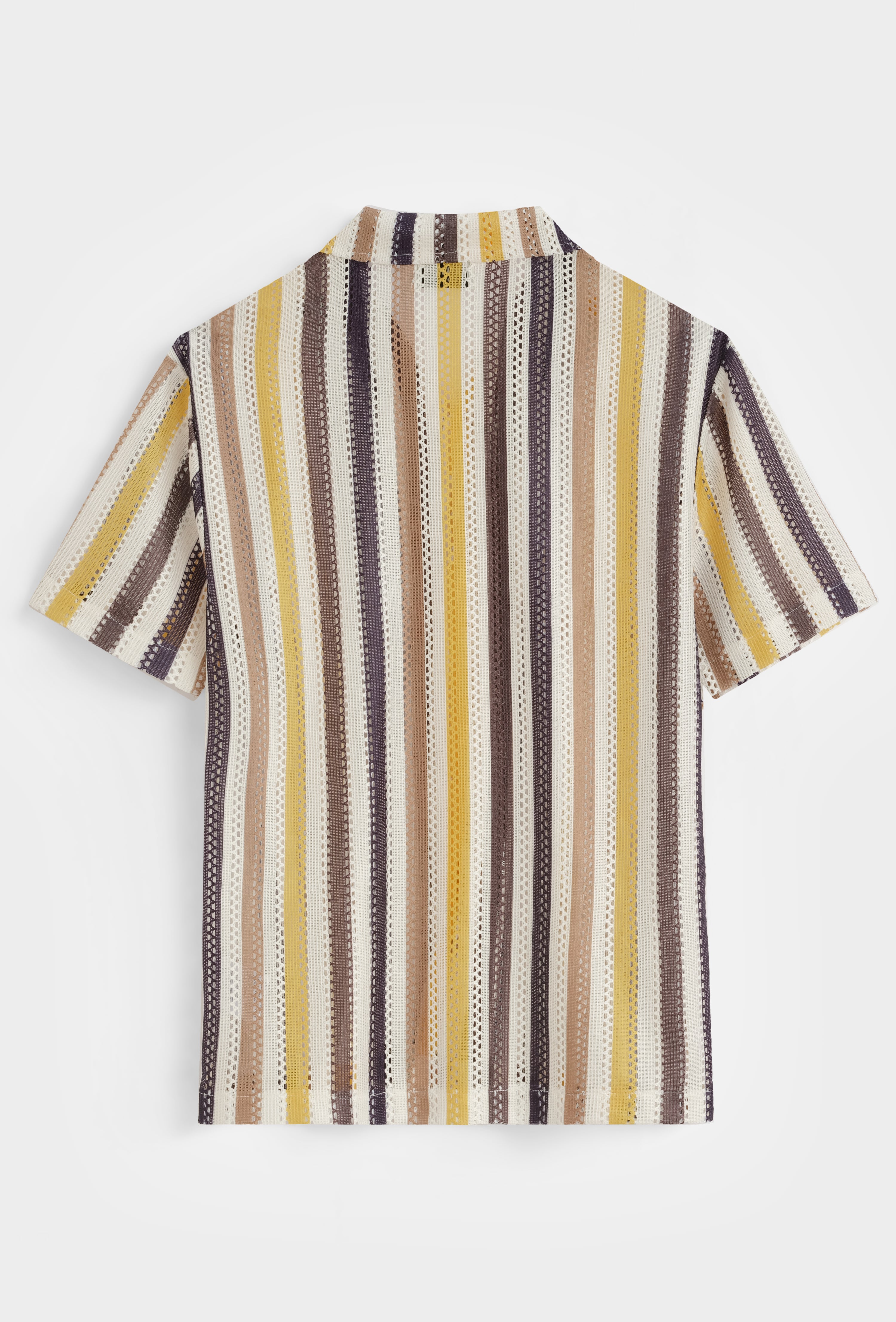Chemise rayée col cubain