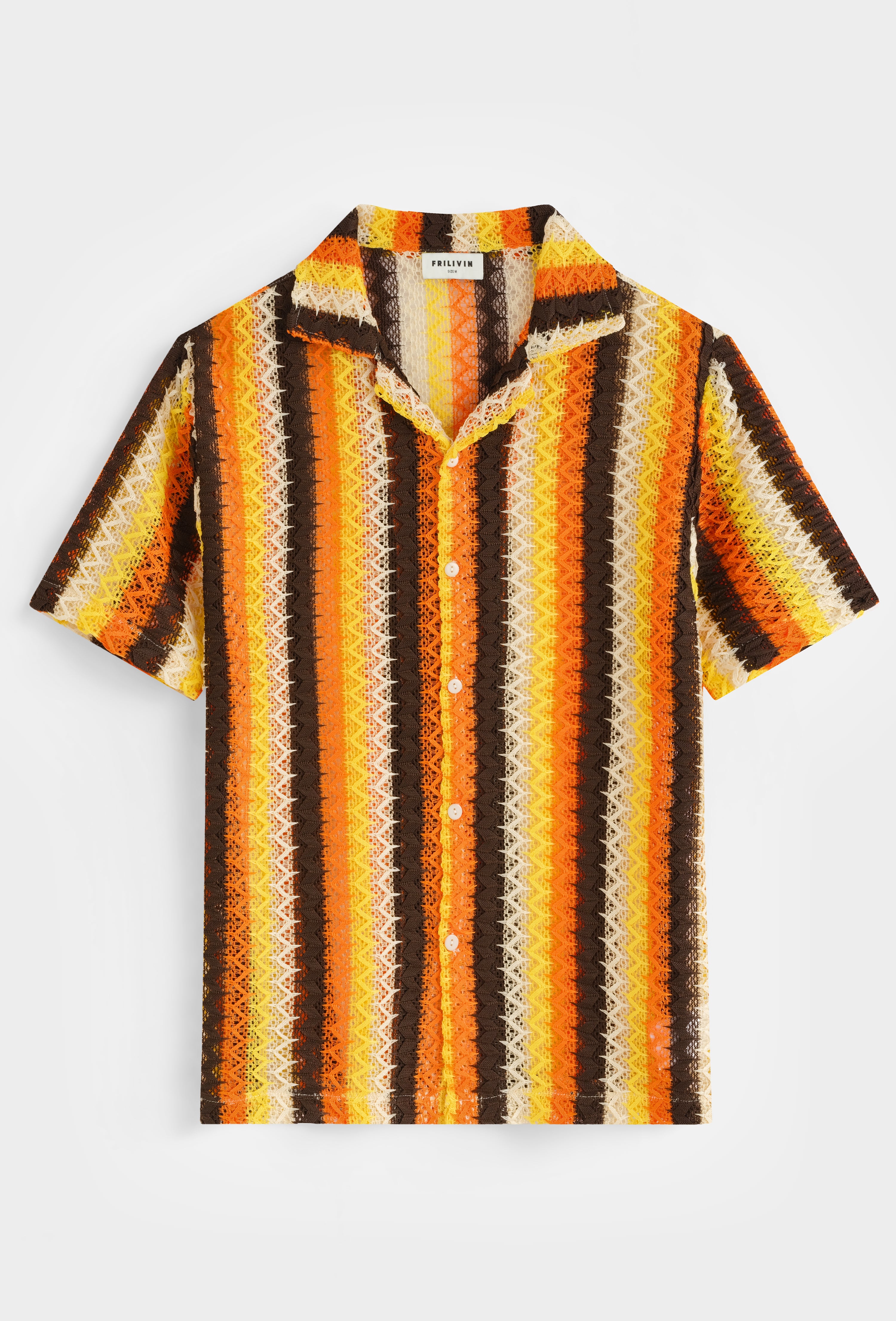 Chemise rayée col cubain
