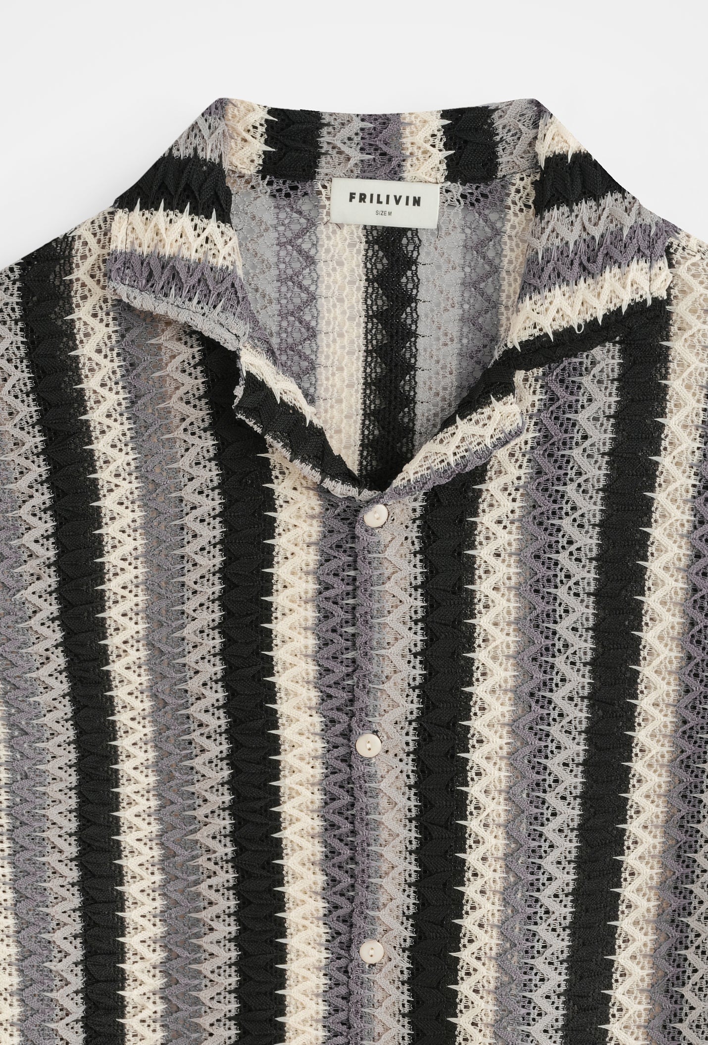 Chemise rayée col cubain