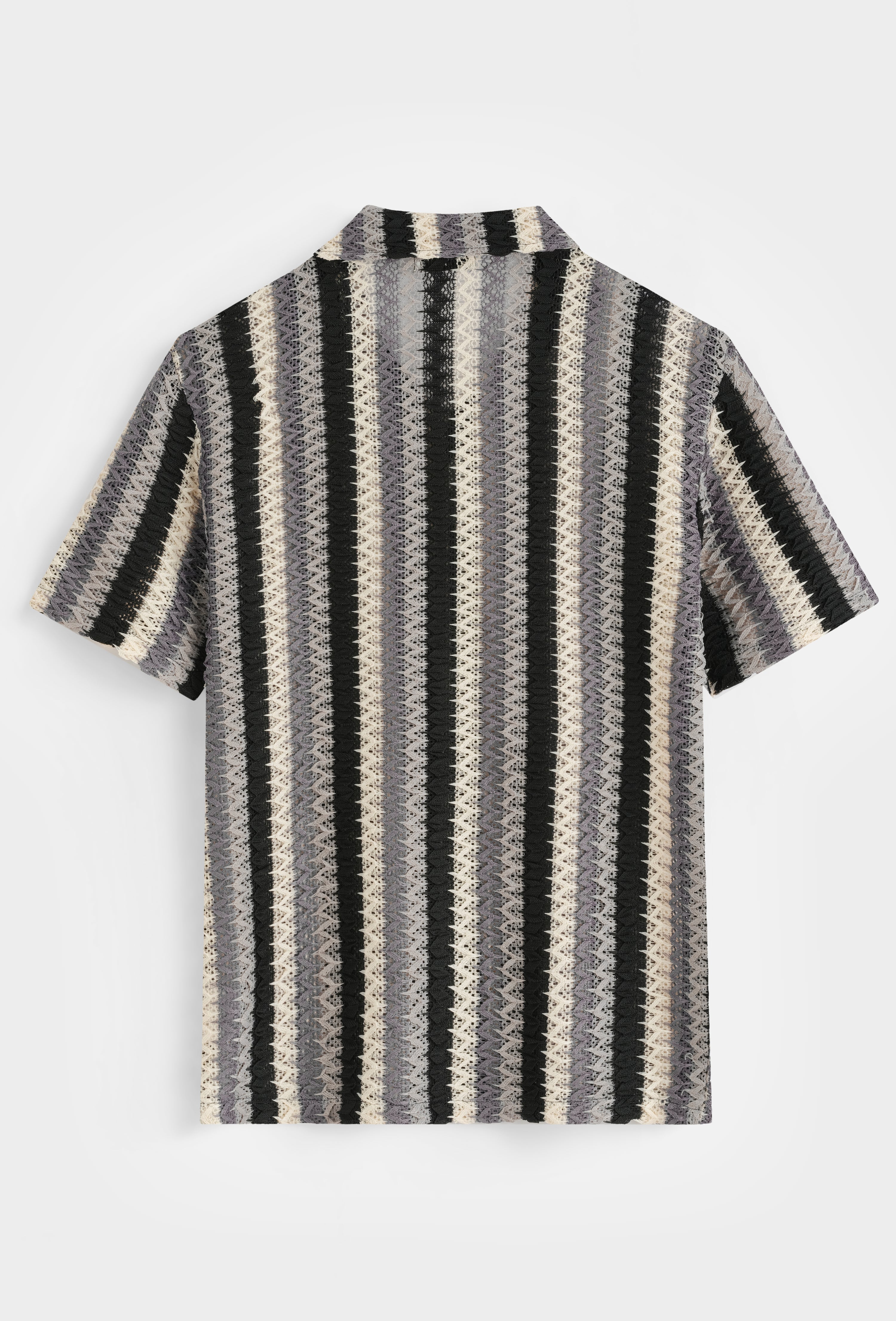 Chemise rayée col cubain