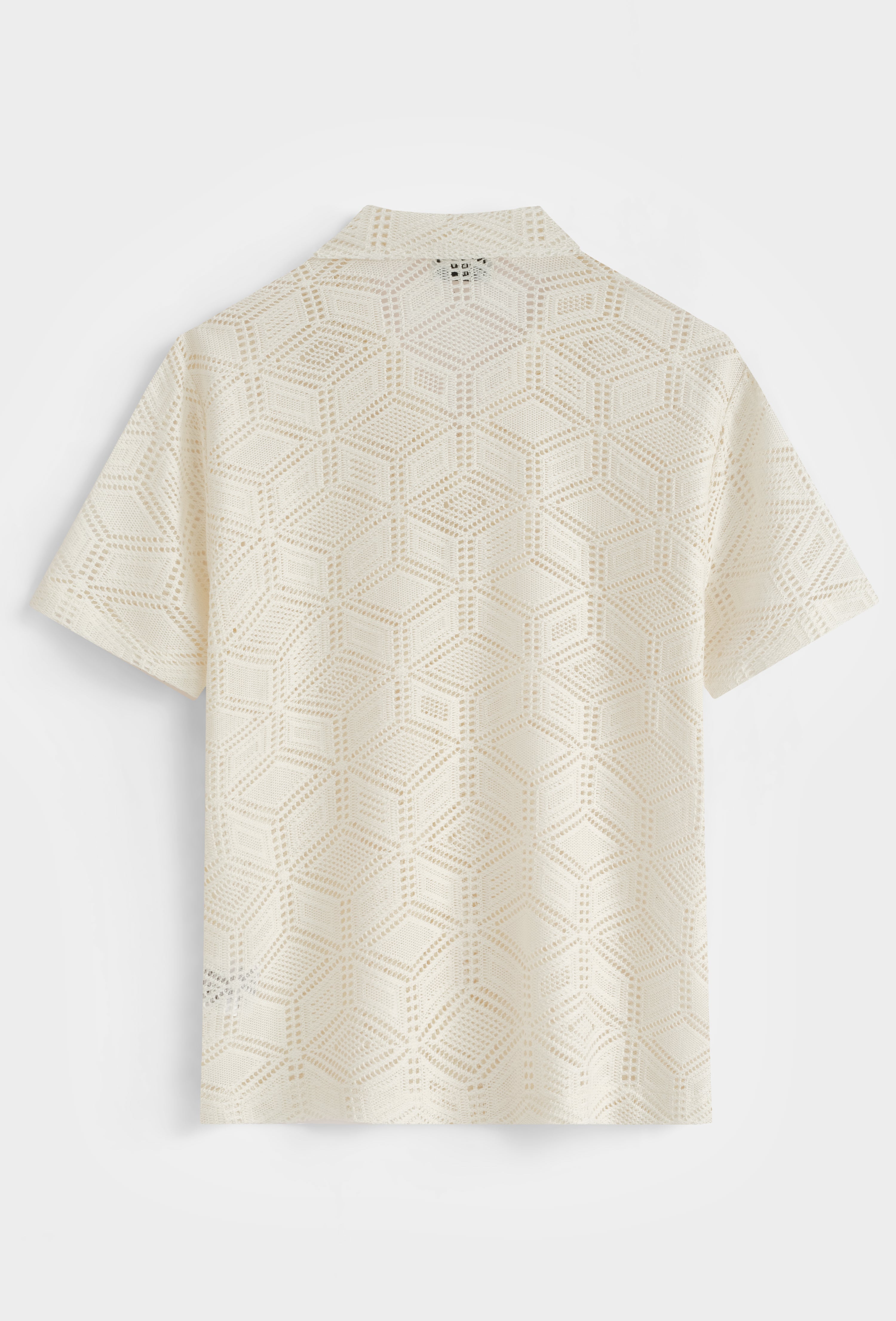 Chemise col cubain ajourée