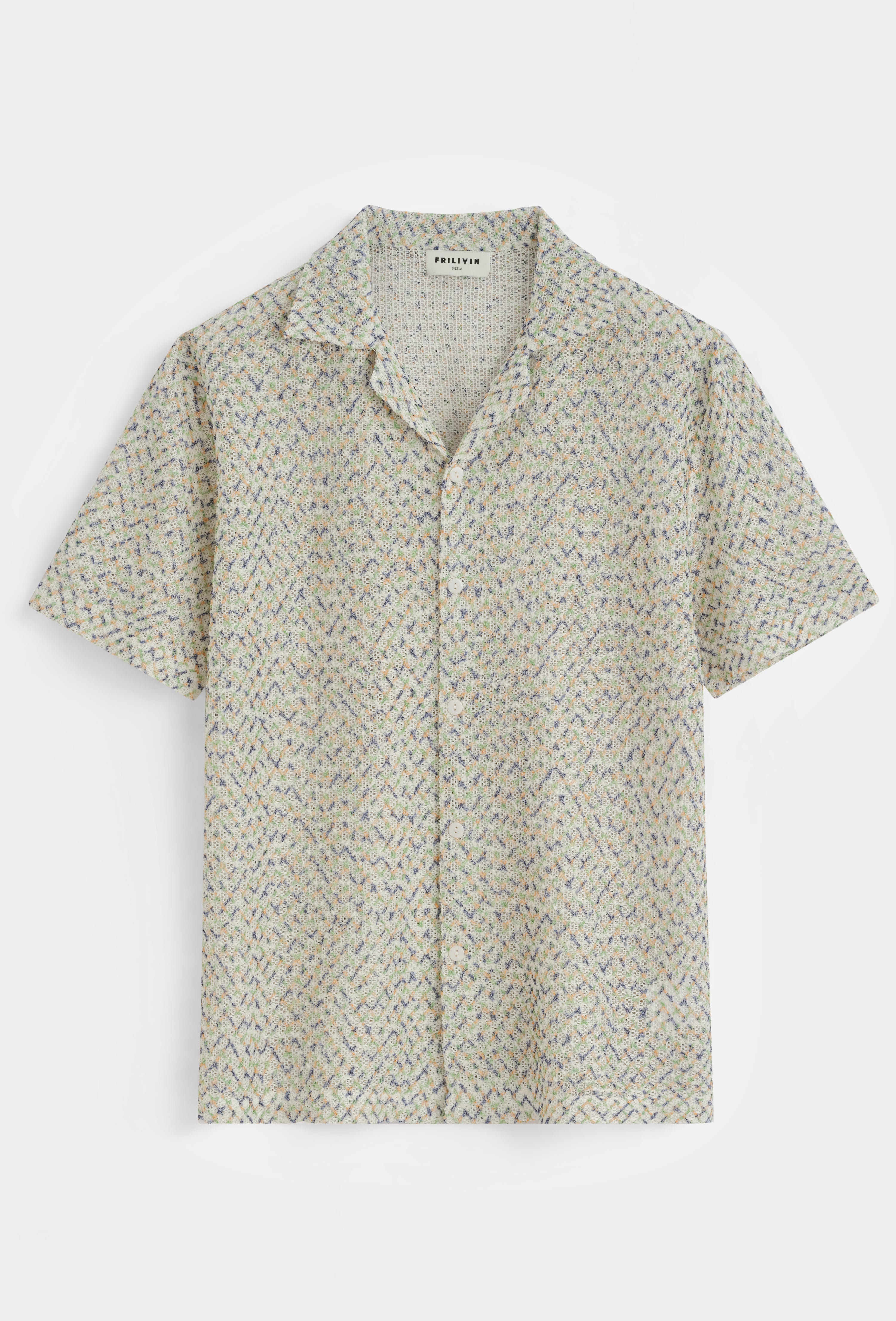 Chemise col cubain motif