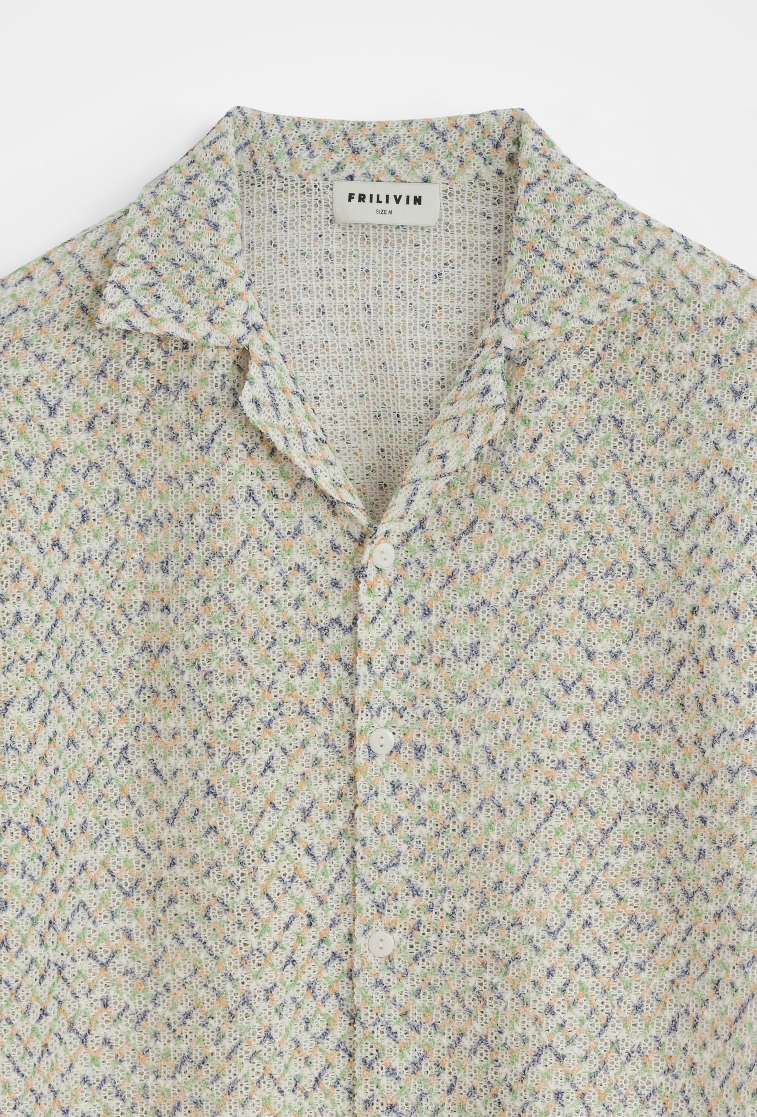Chemise col cubain motif