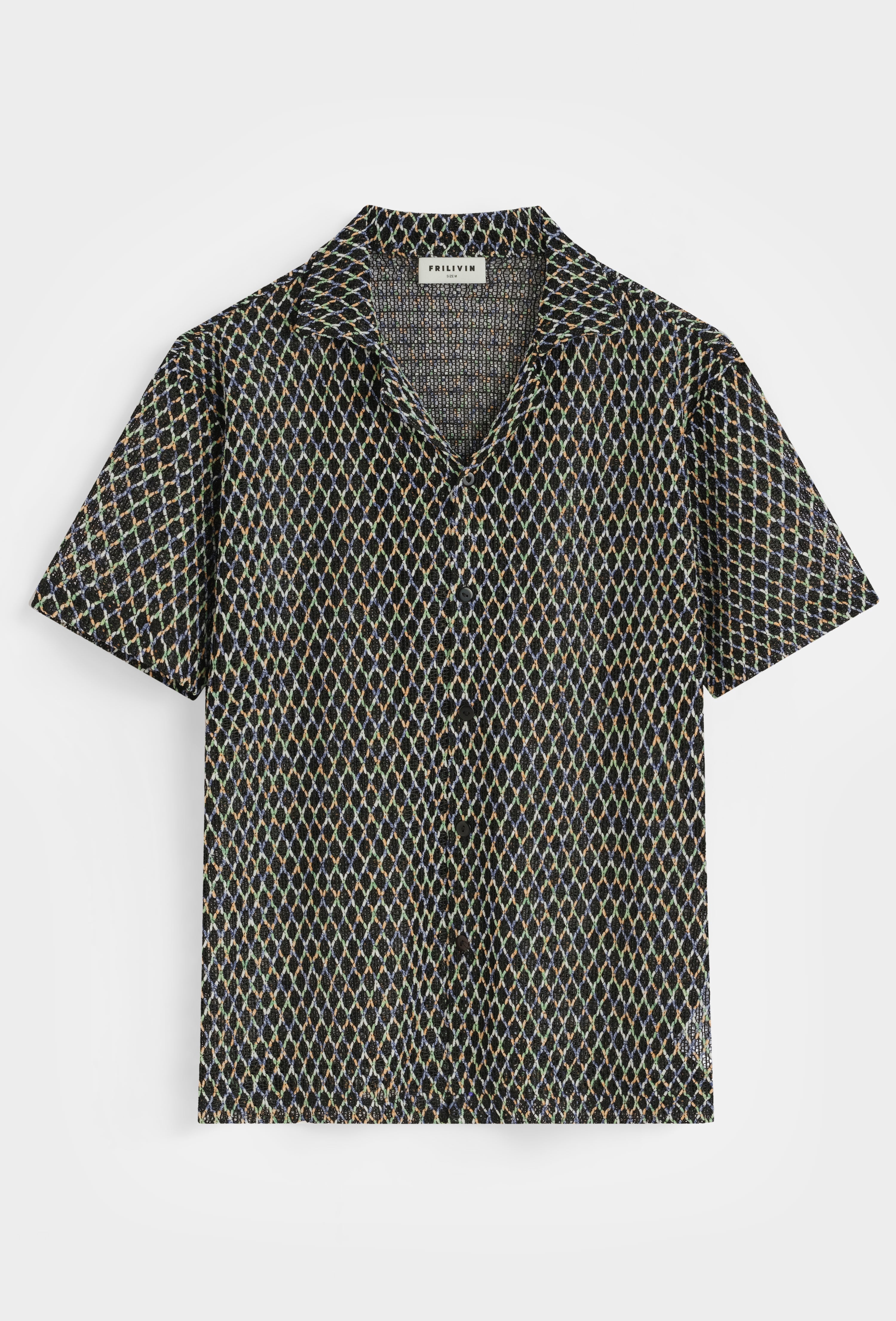 Chemise col cubain motif
