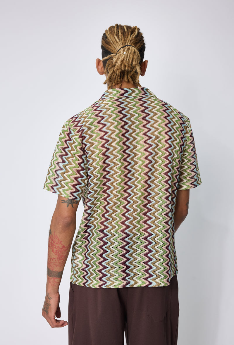 Chemise resort motif zigzag