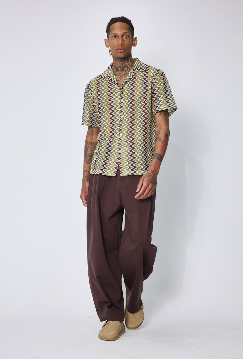 Chemise resort motif zigzag