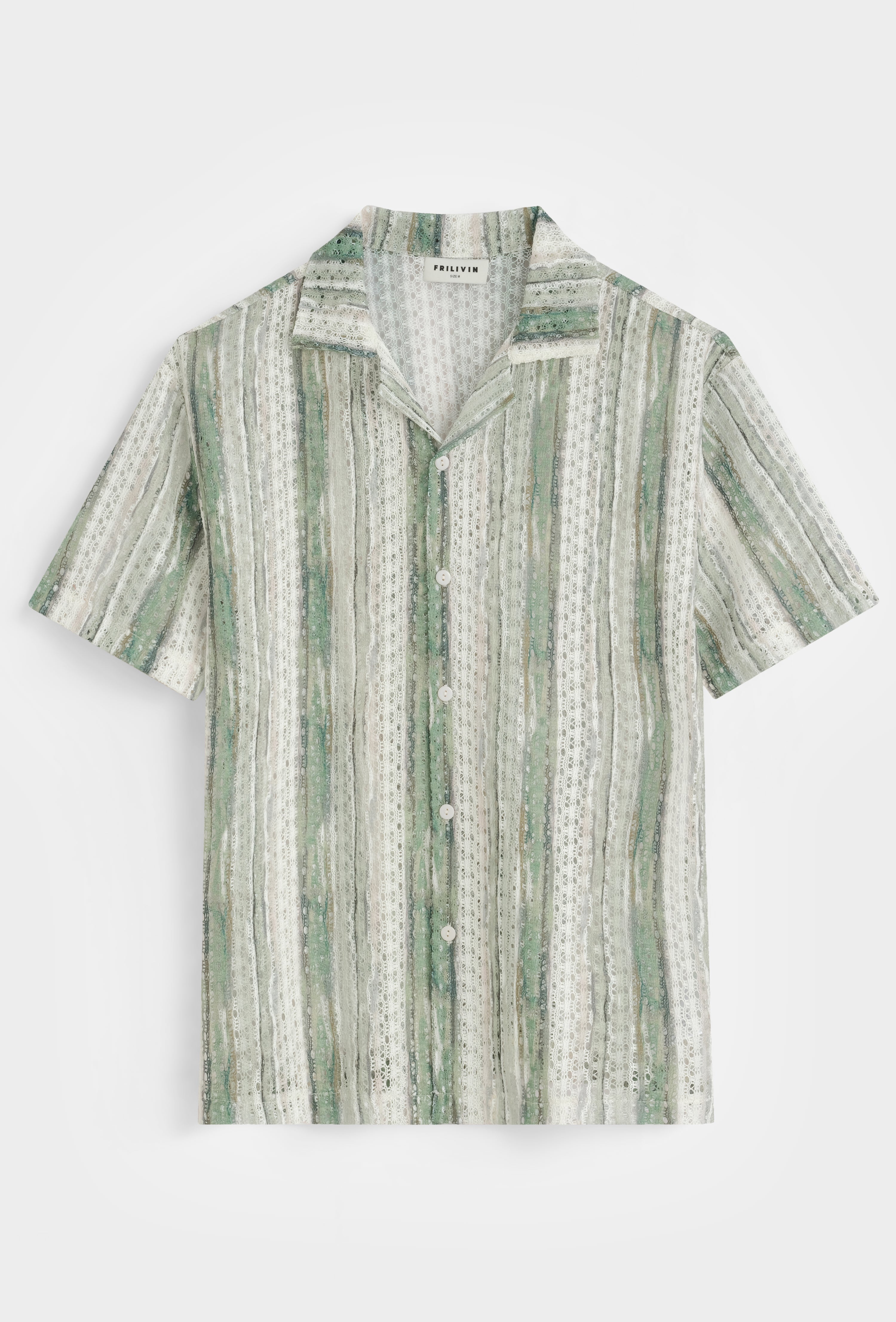 Chemise rayée col cubain