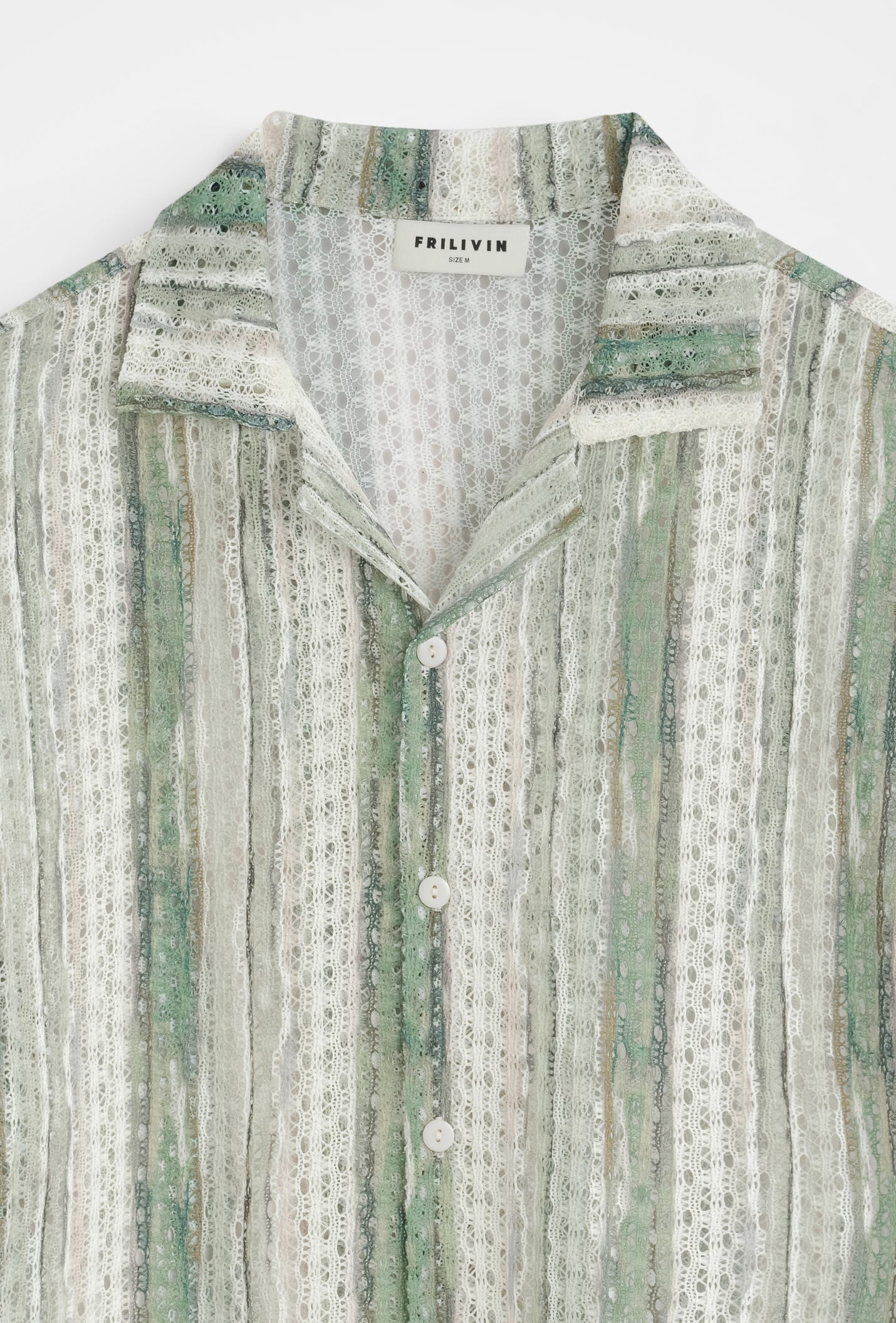 Chemise rayée col cubain