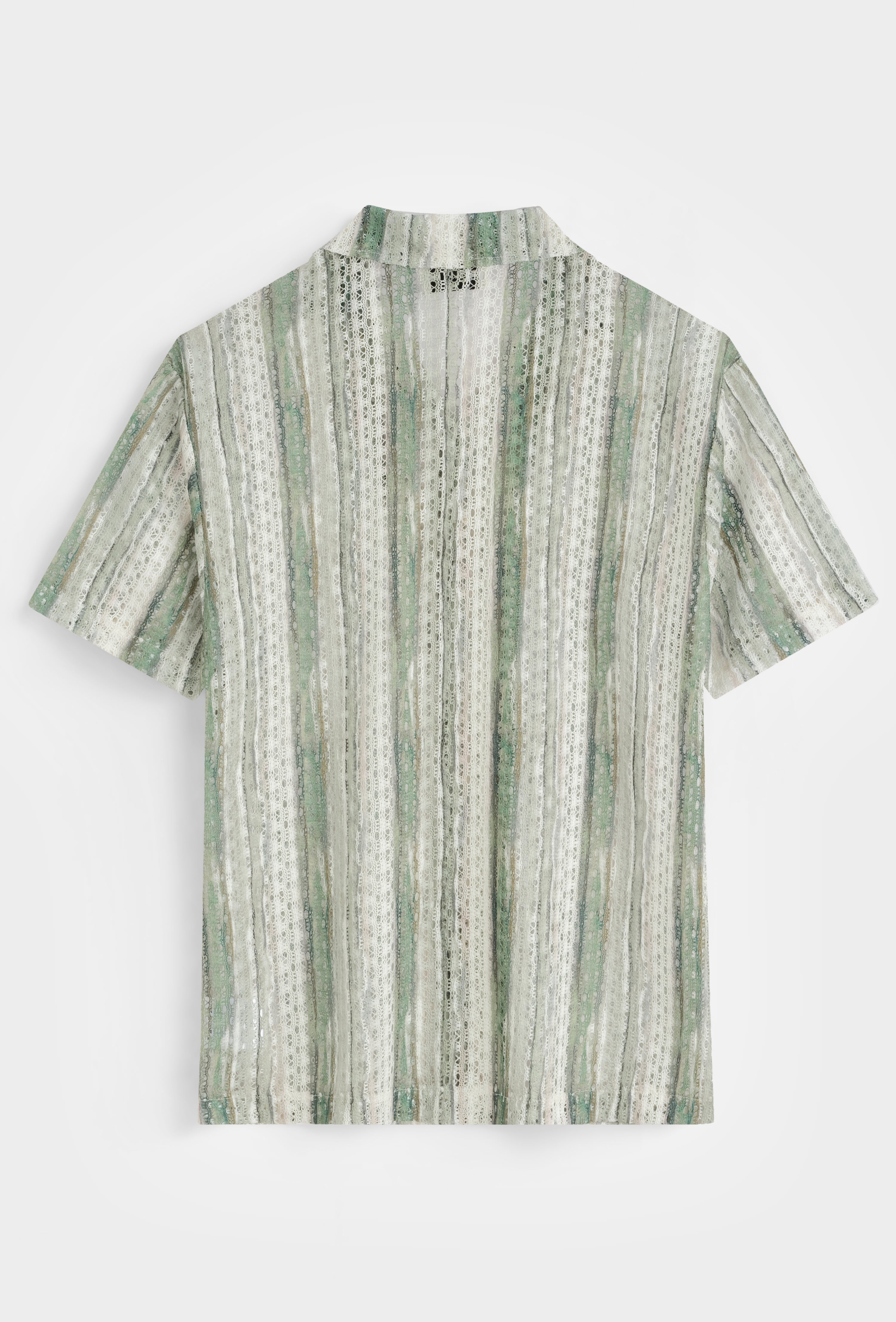 Chemise rayée col cubain