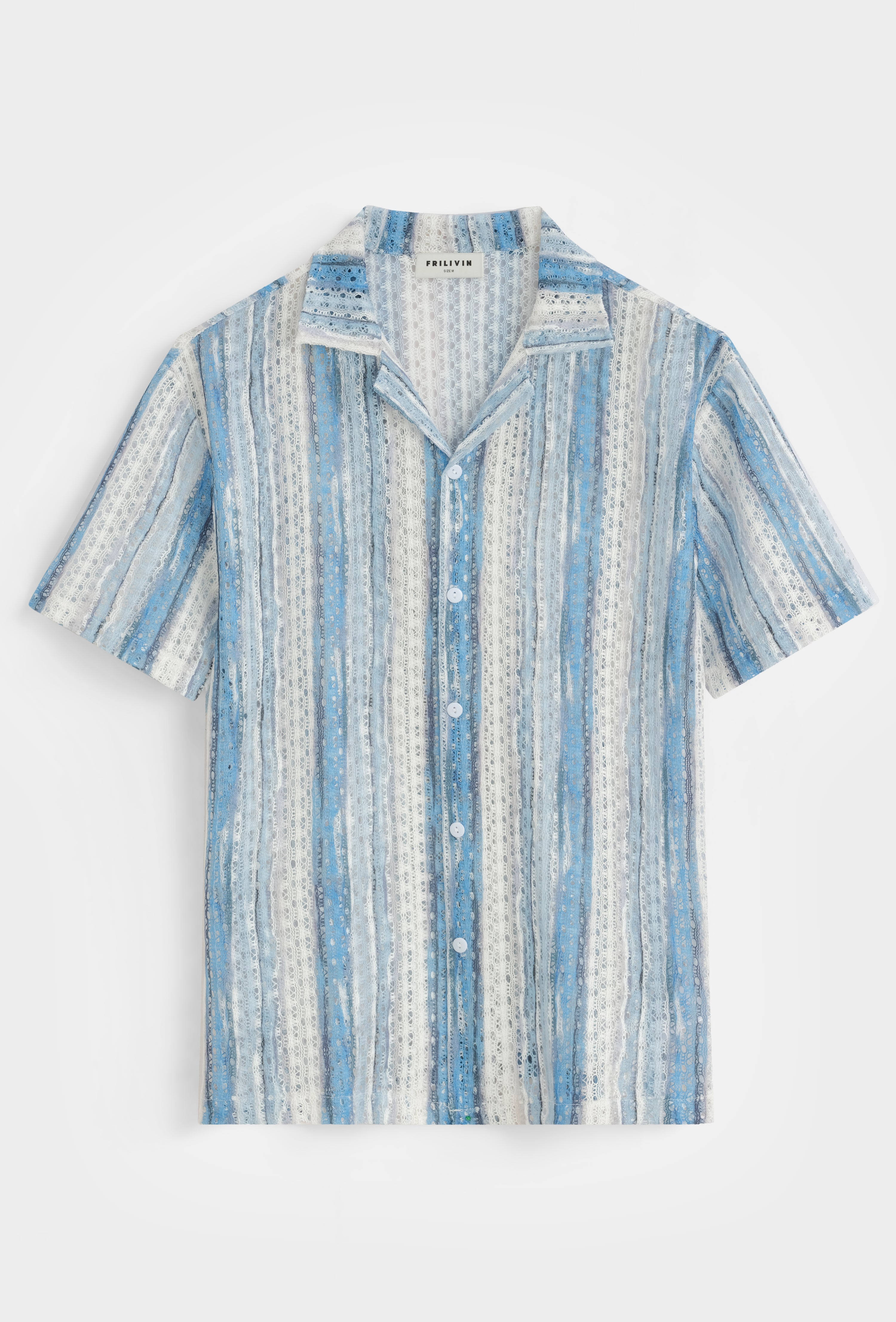 Chemise rayée col cubain