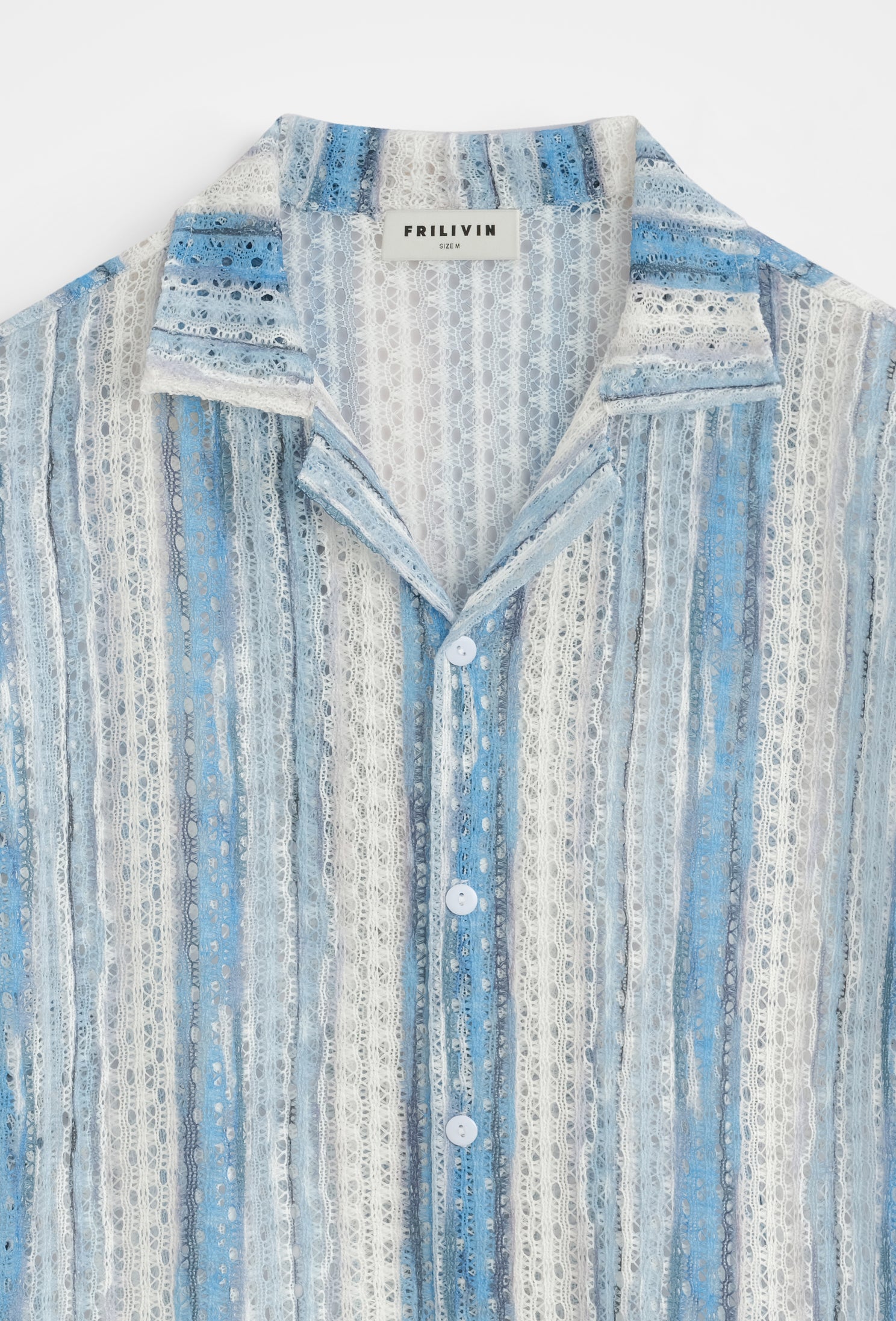 Chemise rayée col cubain