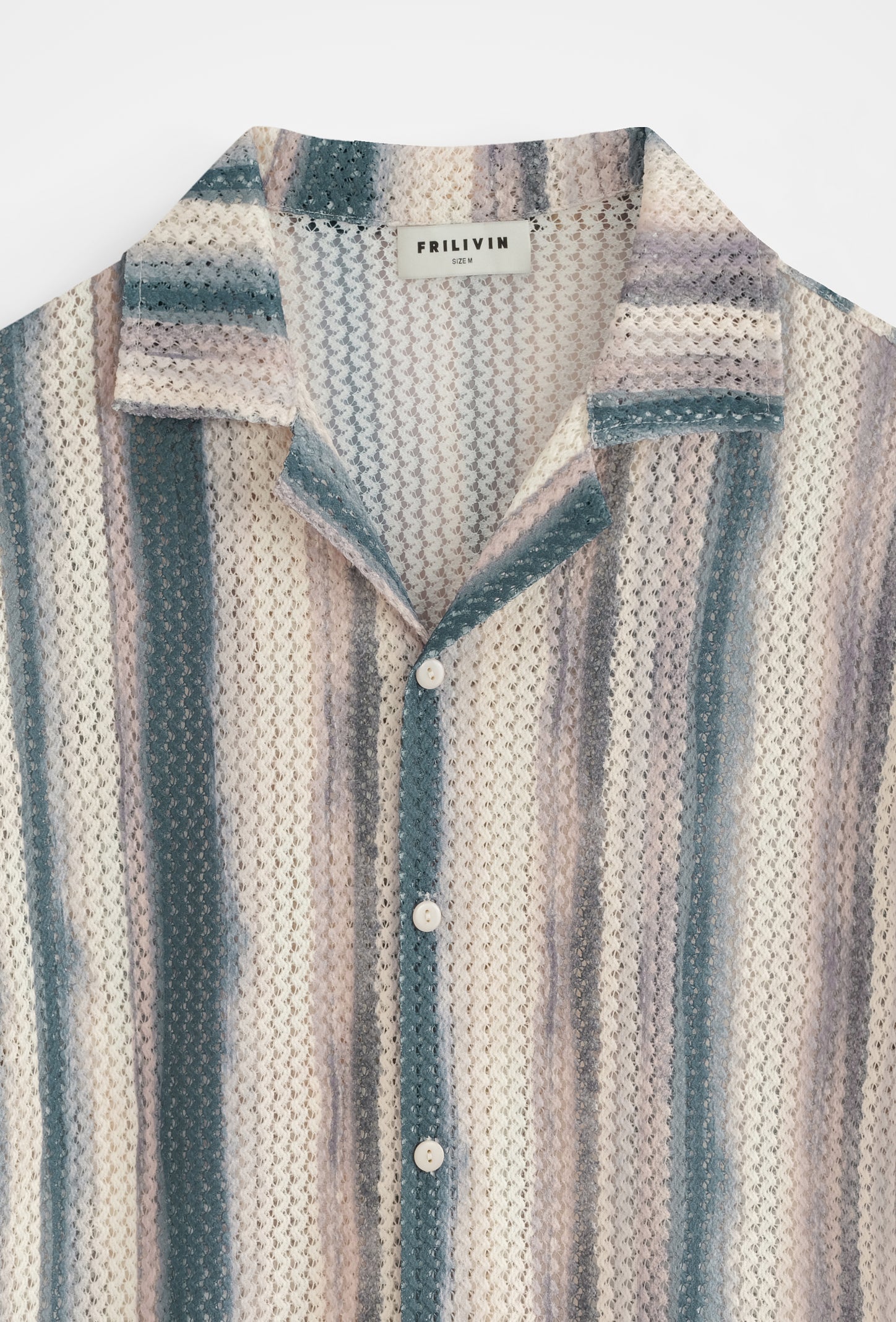 Chemise rayée col cubain