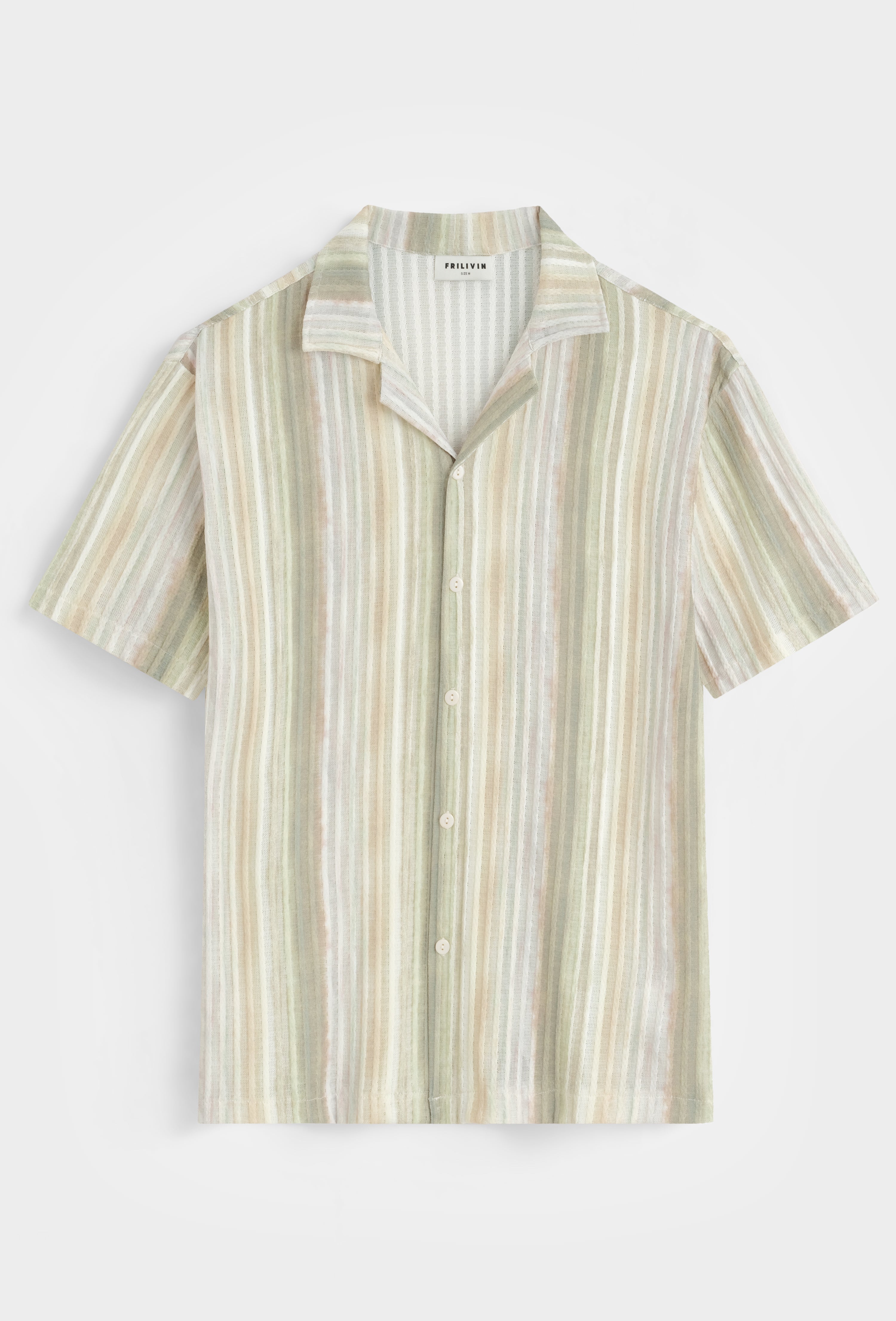 Chemise col camp rayures
