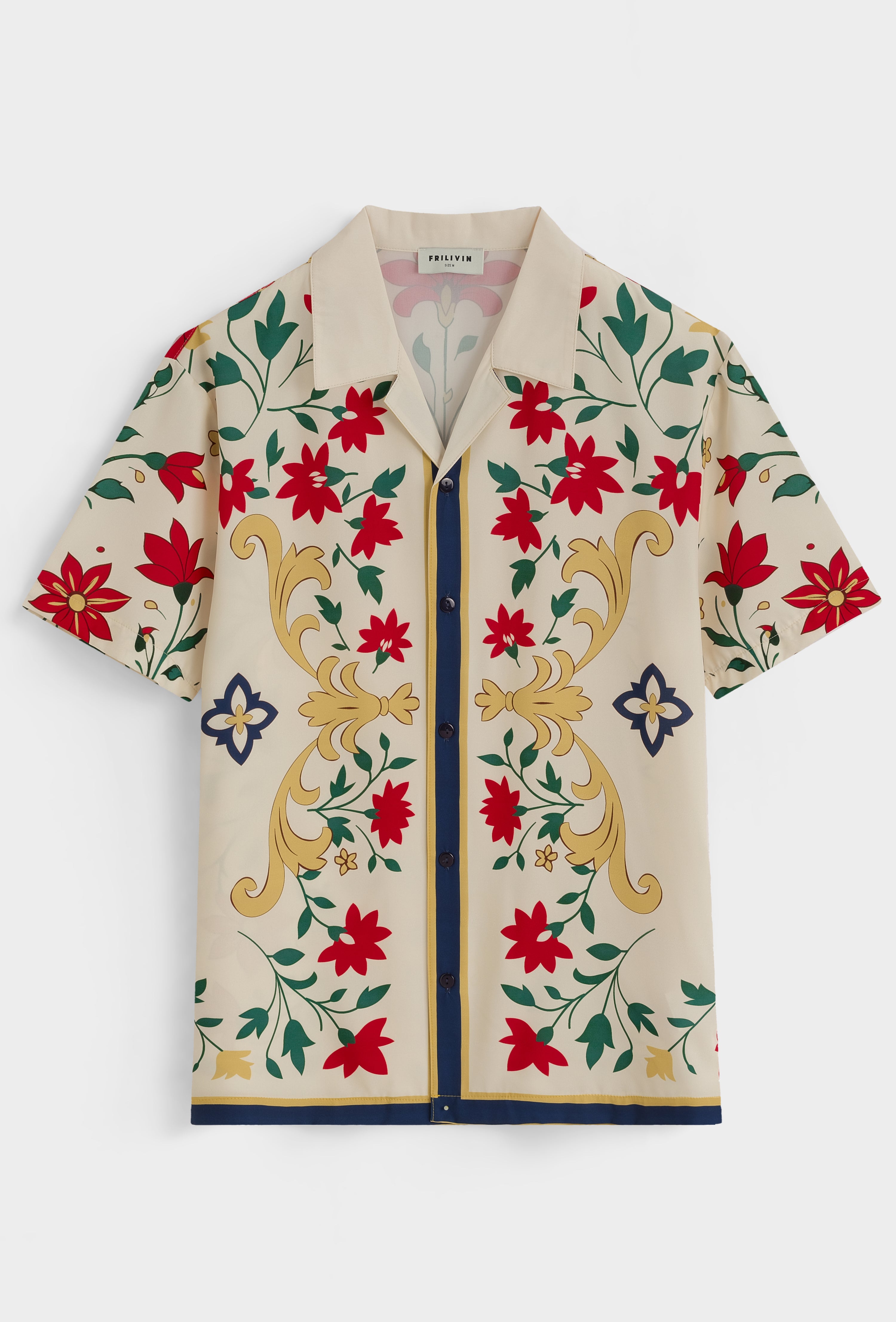 Chemise florale col cubain