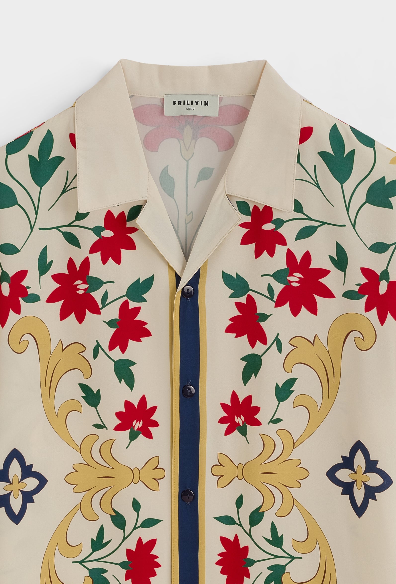 Chemise florale col cubain