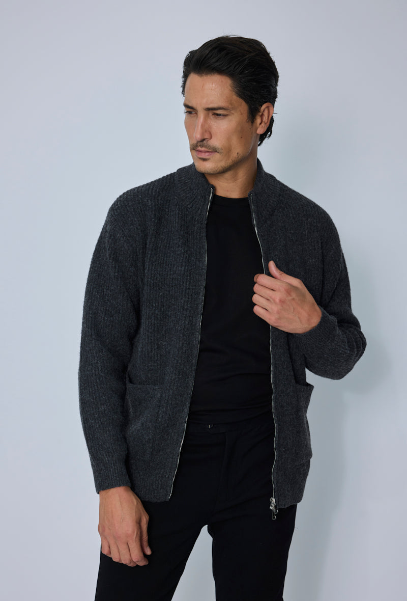 Gilet zippé col montant
