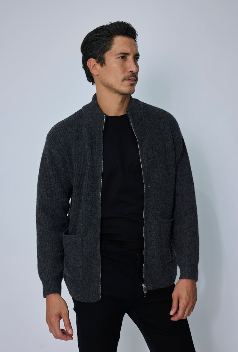 Gilet zippé col montant