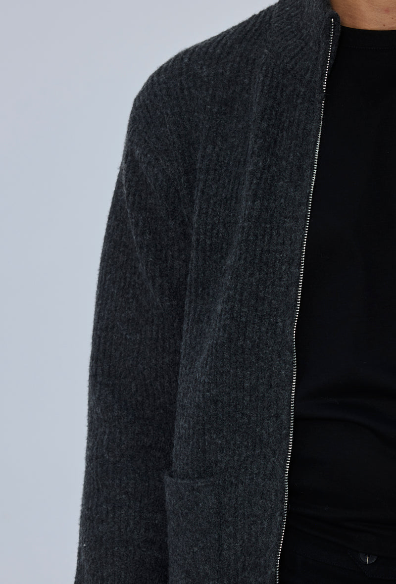 Gilet zippé col montant