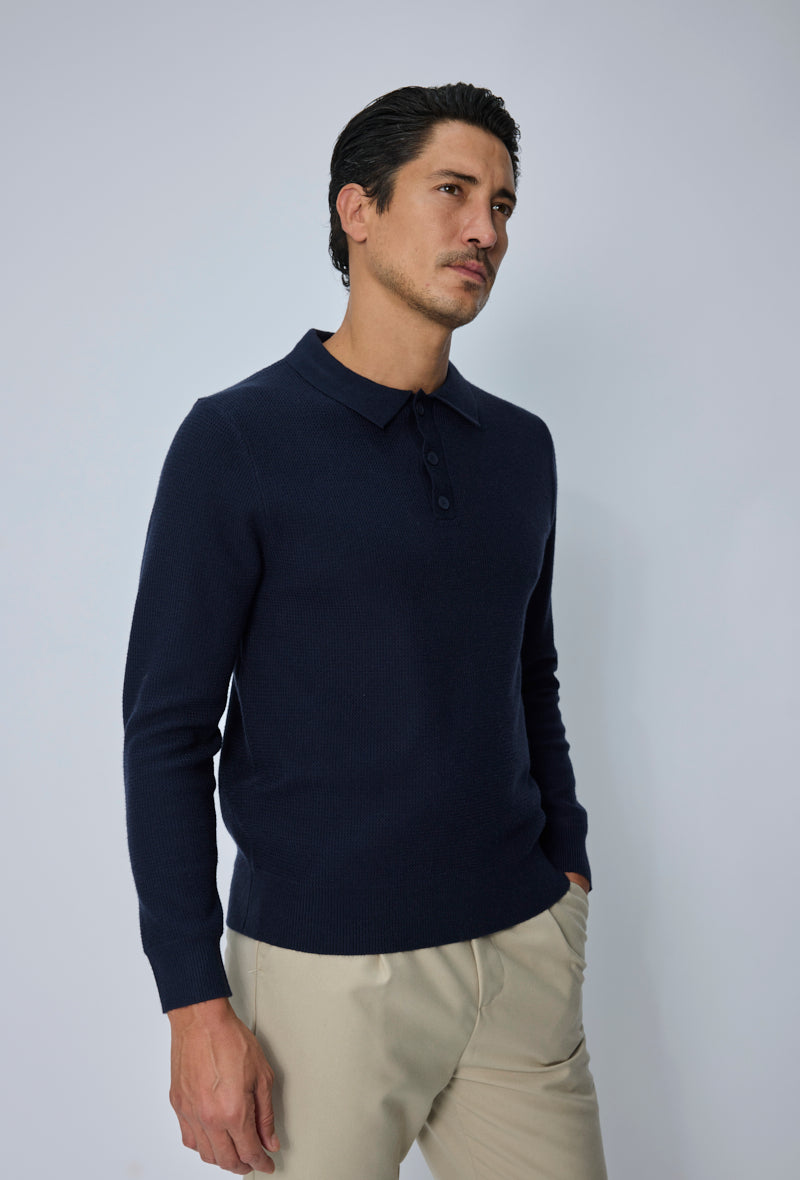 Pull polo tricoté casual