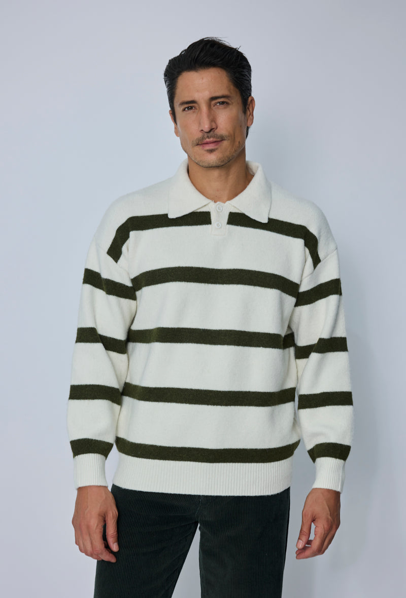 Pull polo rayé casual