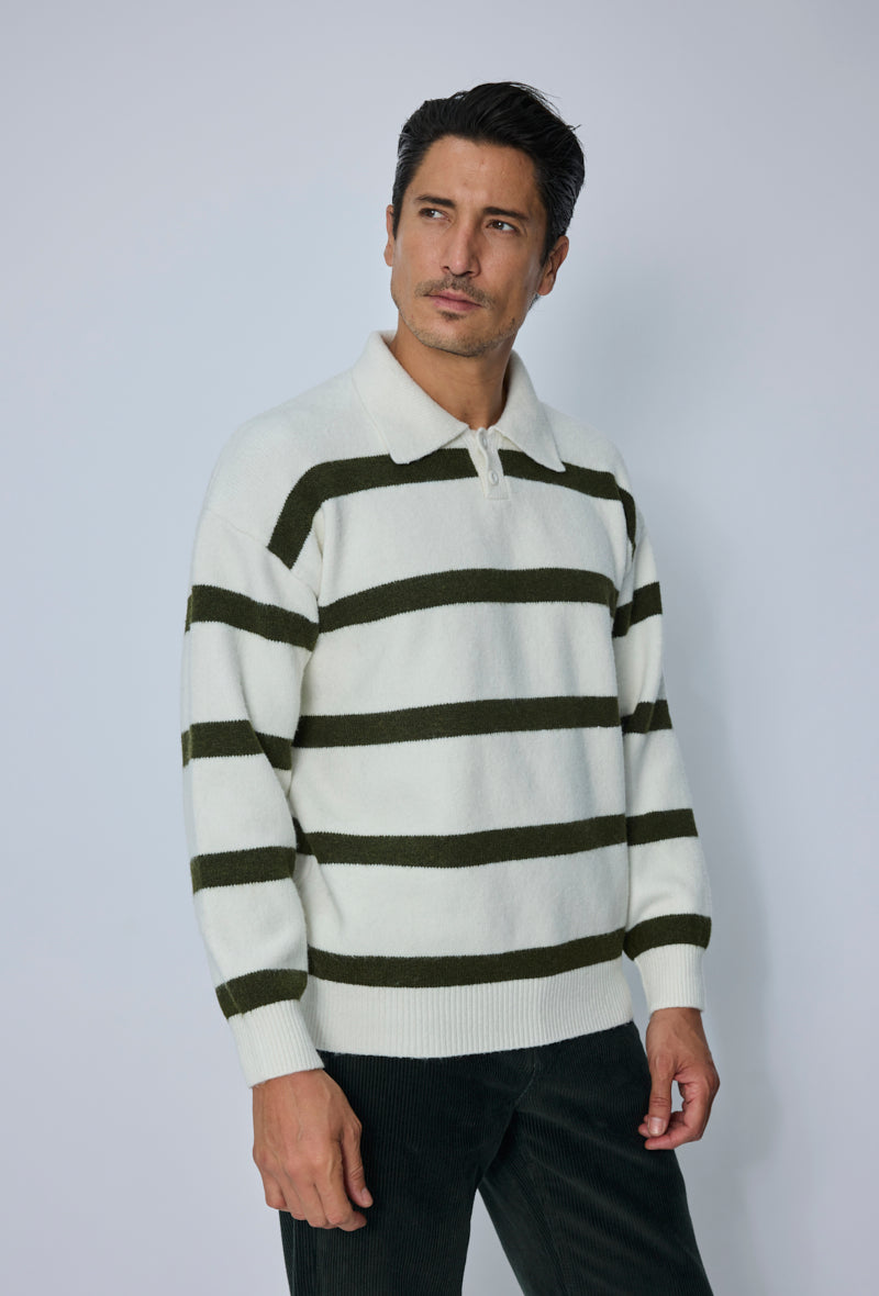 Pull polo rayé casual