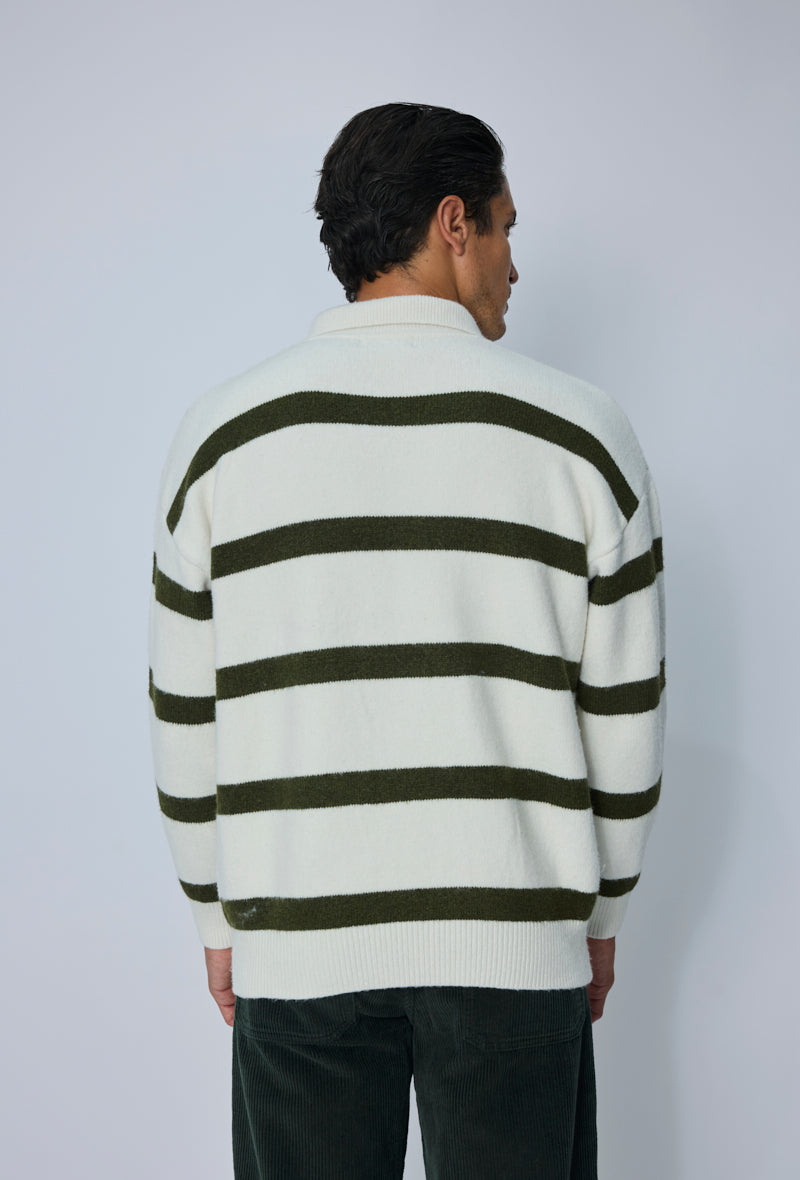 Pull polo rayé casual