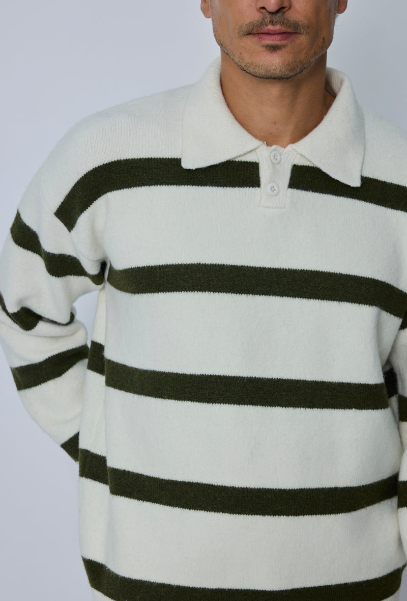 Pull polo rayé casual