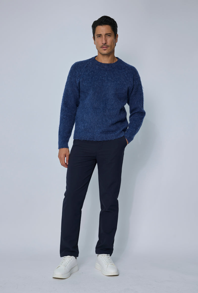 Pull col rond texturé