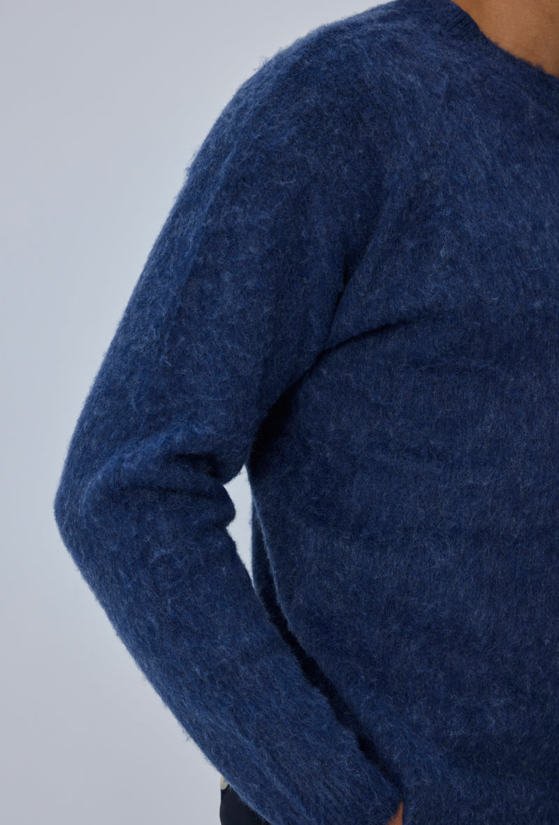 Pull col rond texturé