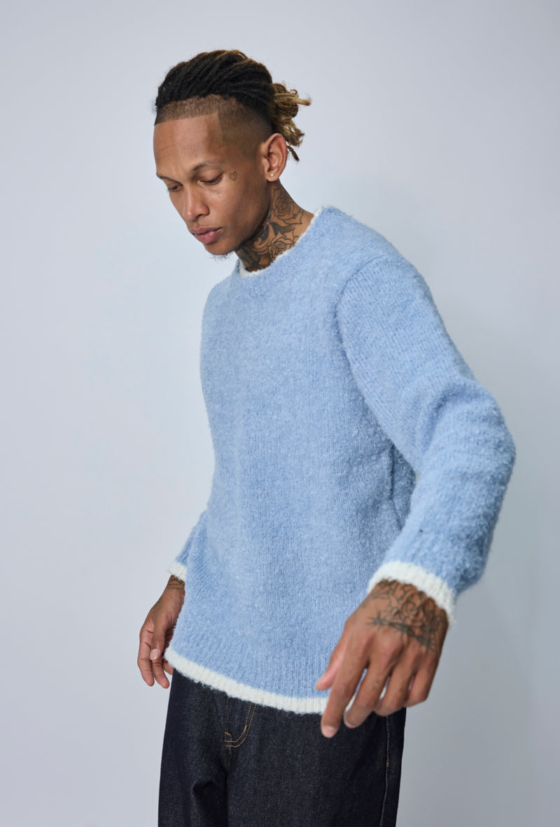 Pull col rond texturé
