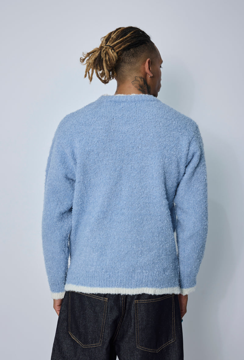 Pull col rond texturé