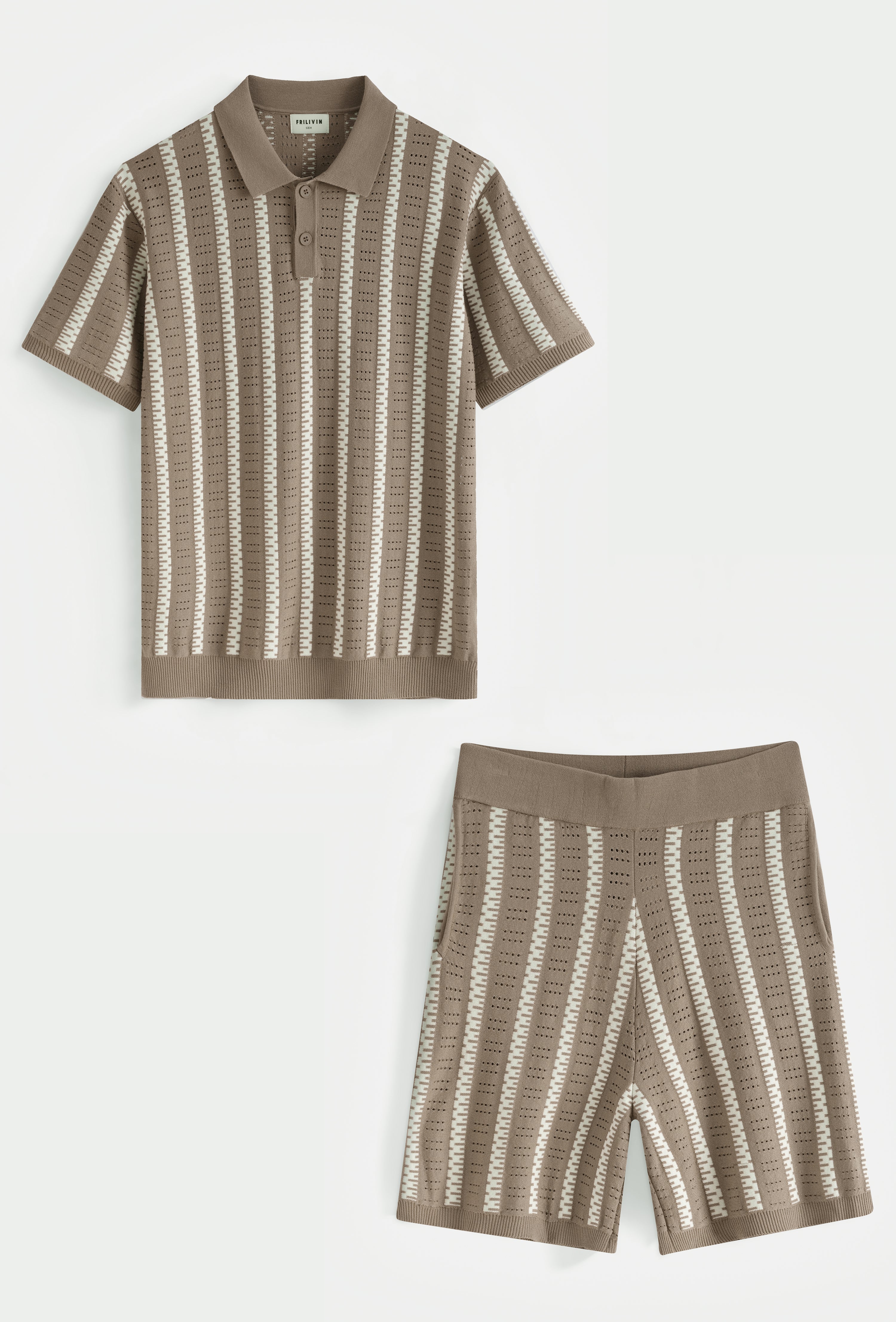 Ensemble polo short tricoté