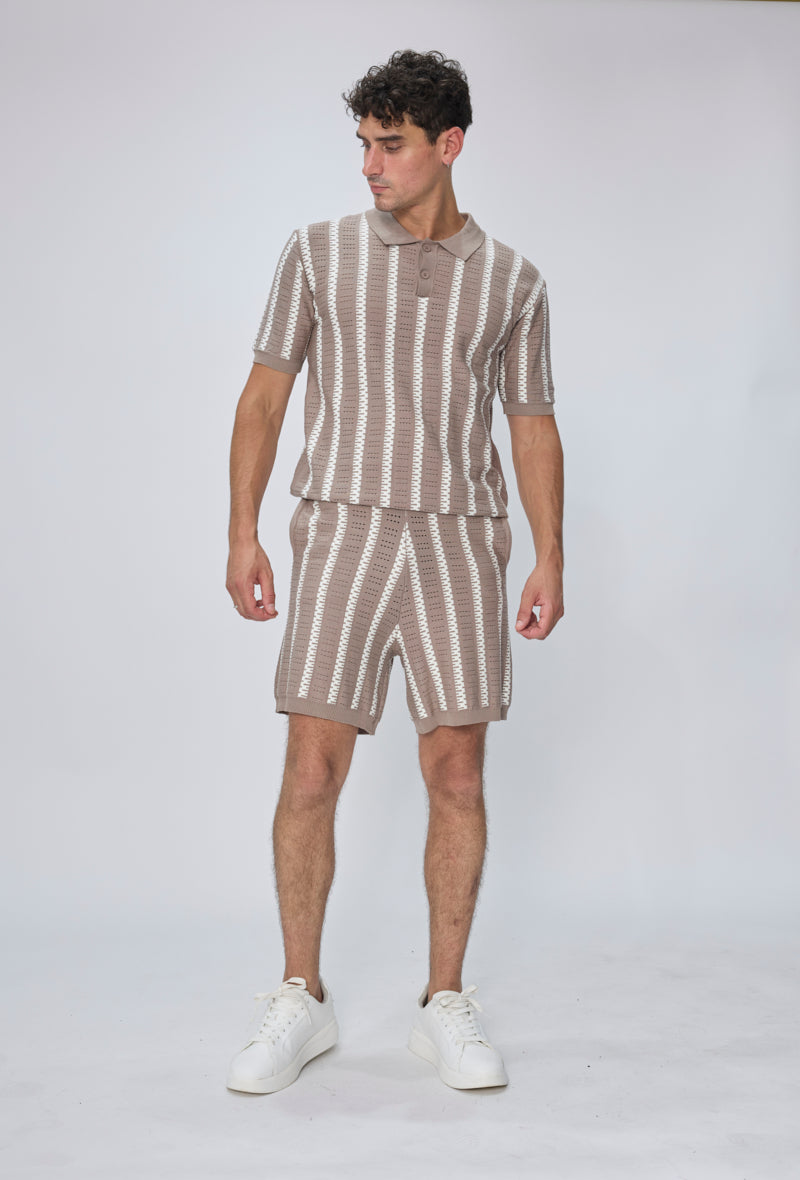Ensemble polo short tricoté